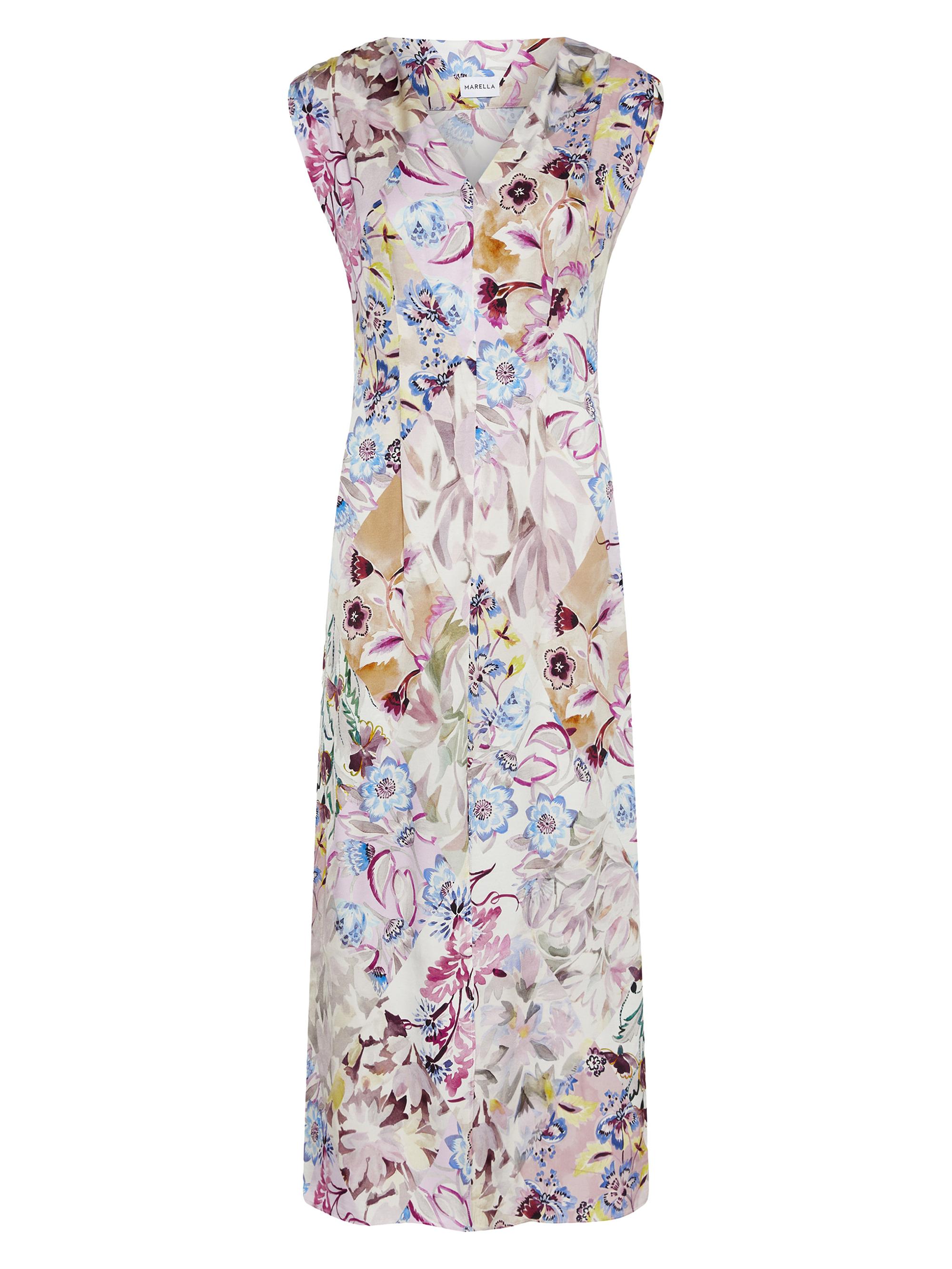 Marella Women's Sleeveless Dress - Pink Flower Patch Print