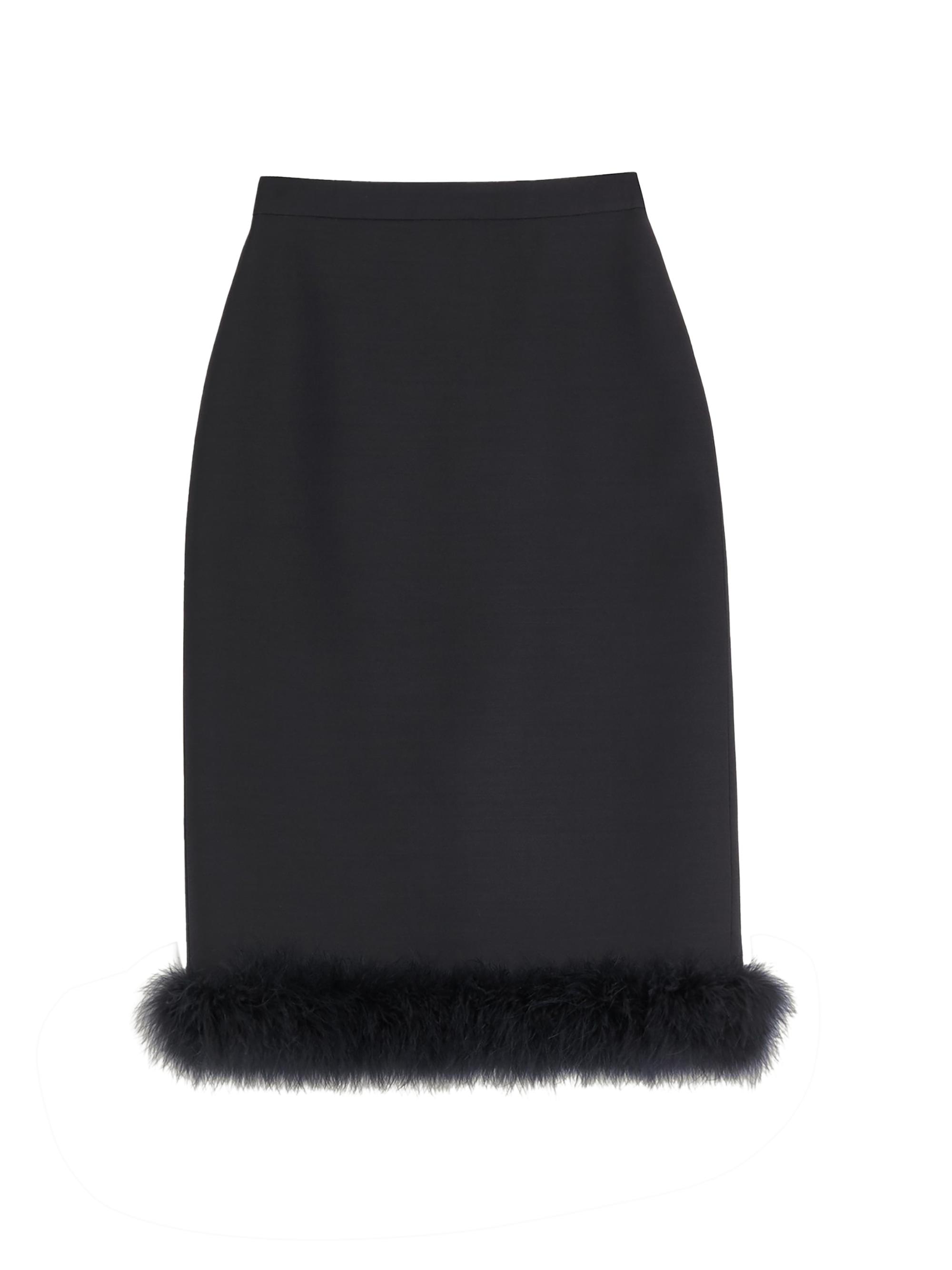 Valentino Garavani Women's Crepe Couture Skirt with Feathers - Black