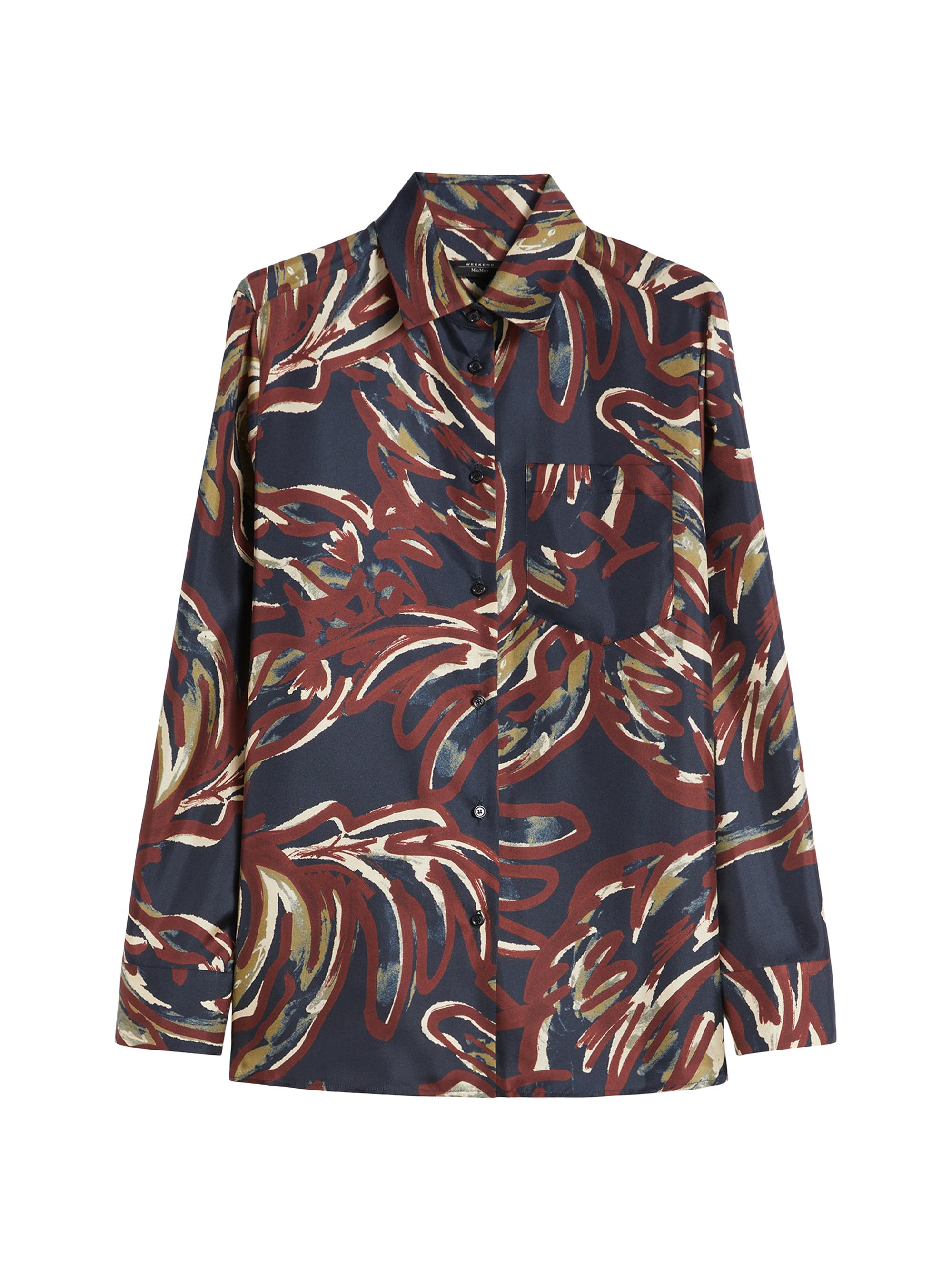 Weekend Max Mara Women's Printed Twill Shirt - Ultramarine Plumes Print