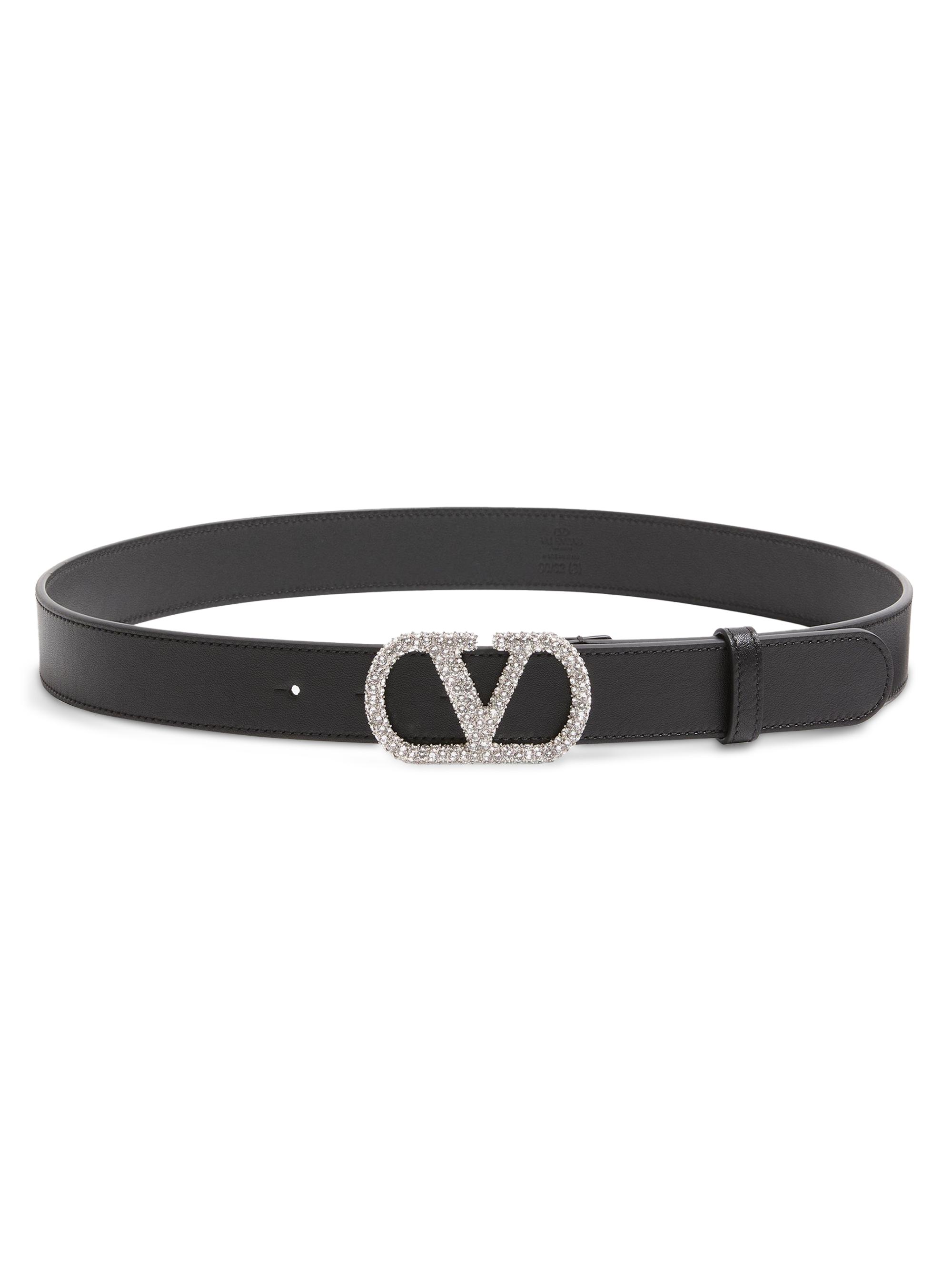 Valentino Garavani VLogo Signature Belt in Shiny Calfskin with
