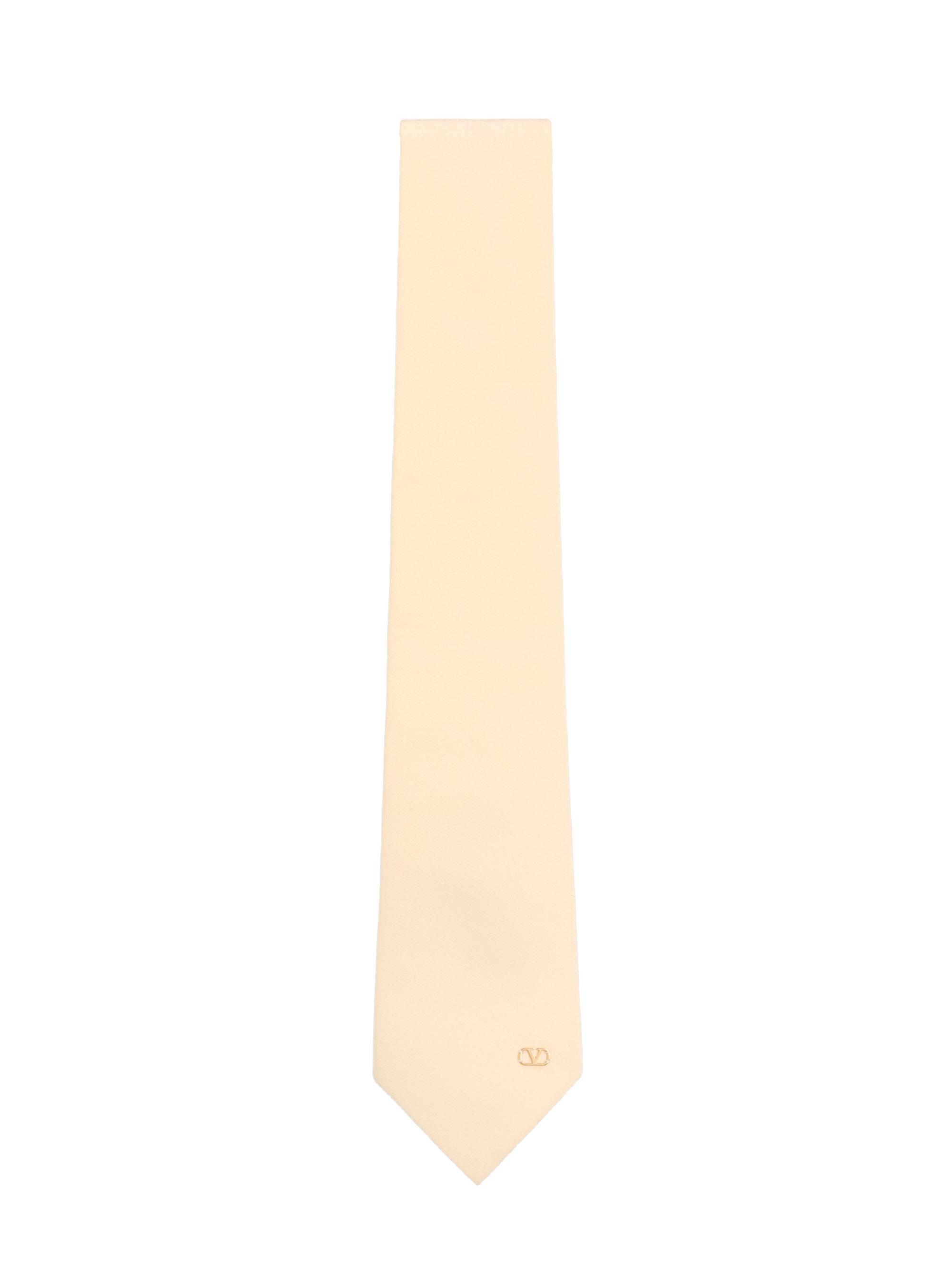 Valentino Garavani Men's Valentie Silk Tie with VLogo Signature Detail - Beige