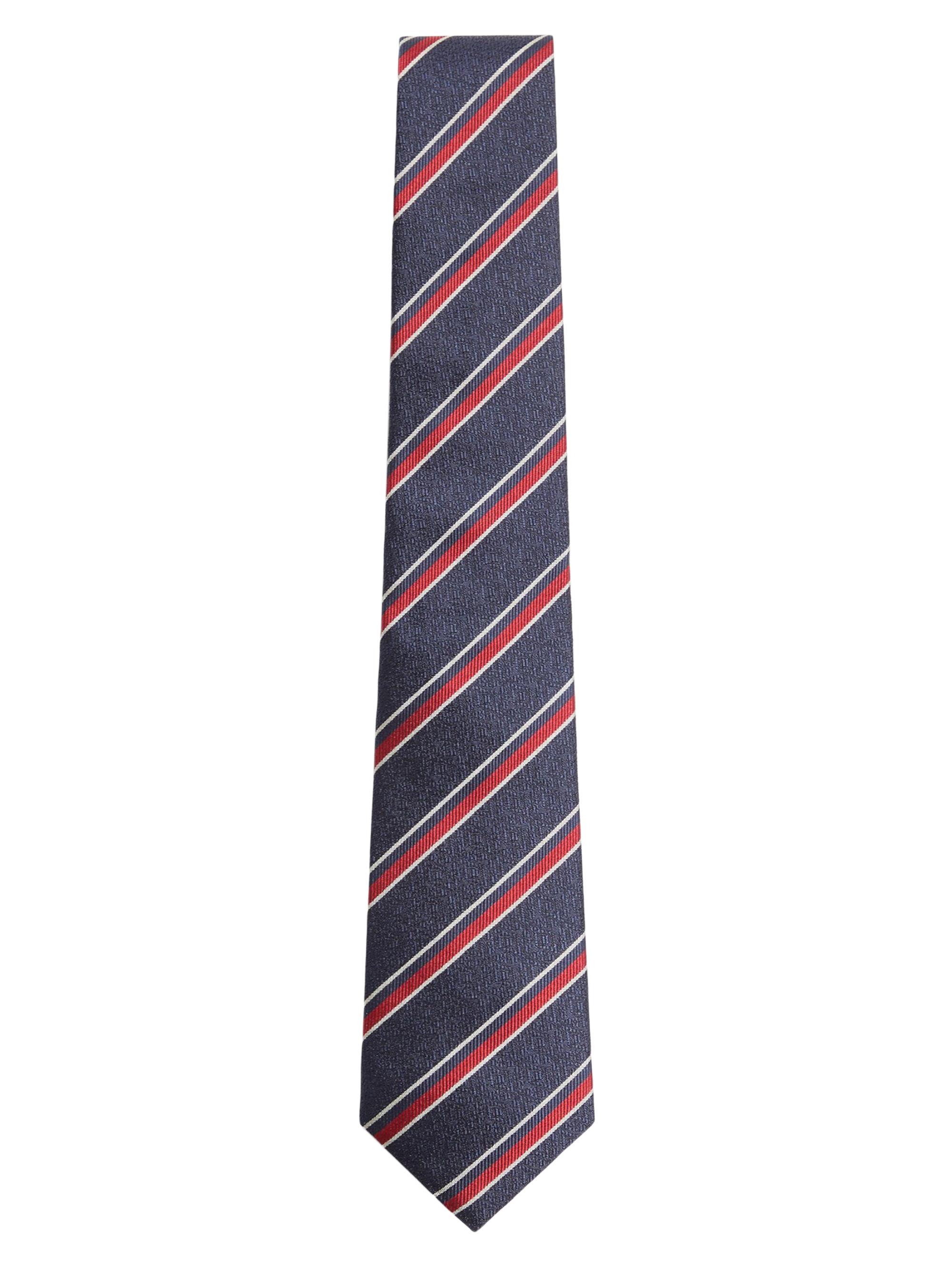 Valentino Garavani Men's Valentie Jacquard Regimental Silk Tie - Navy Red