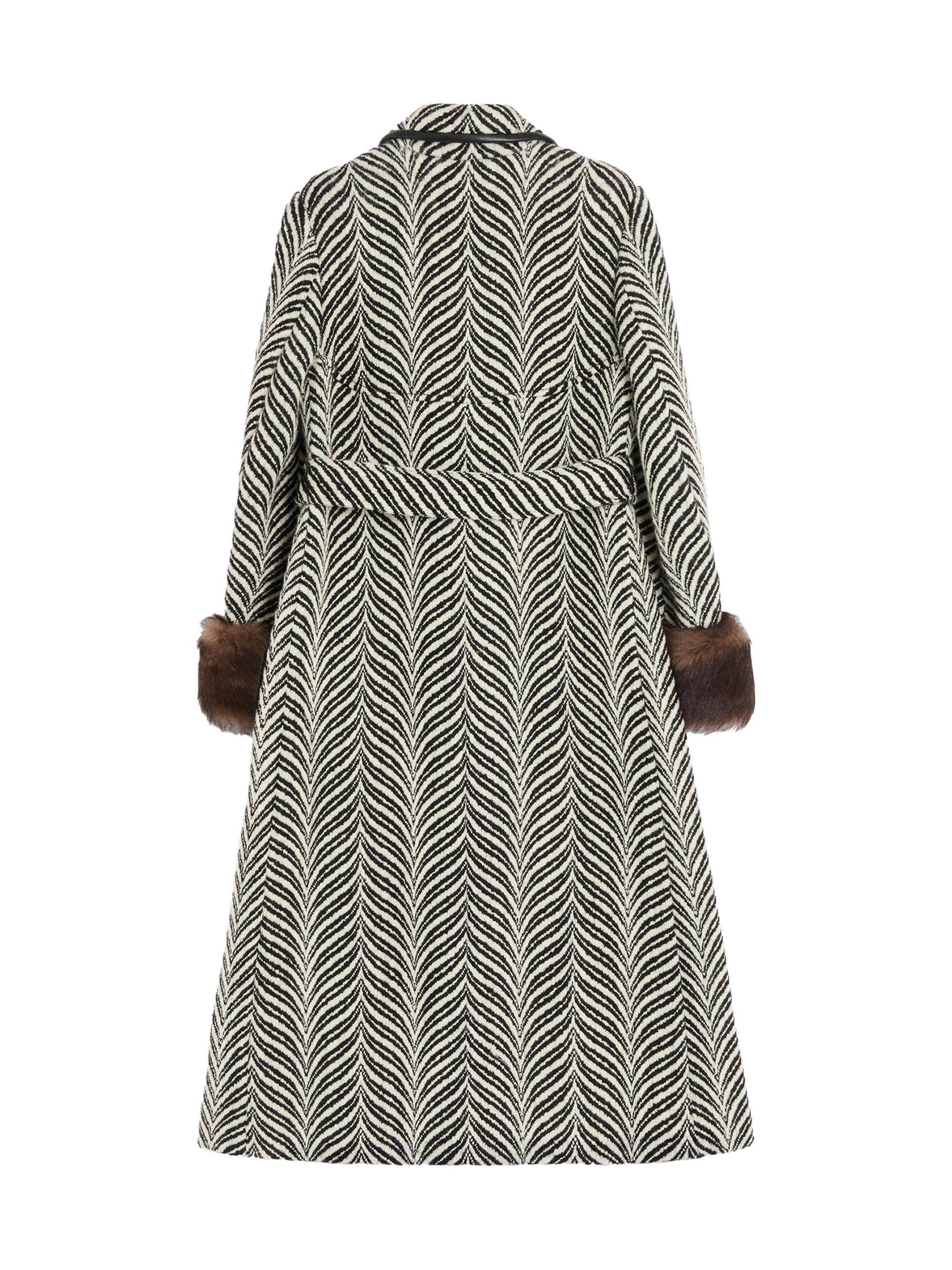 Valentino Garavani Wool Cloth Coat with Fauve Eclat Animal Print