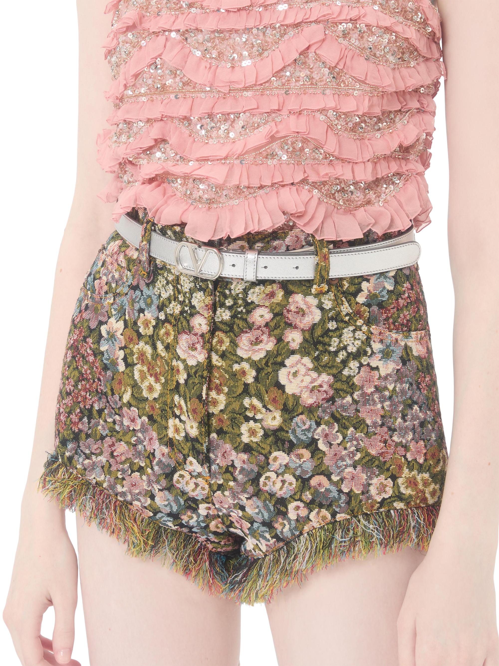 Valentino Garavani VLogo Signature Belt in Laminated Calfskin