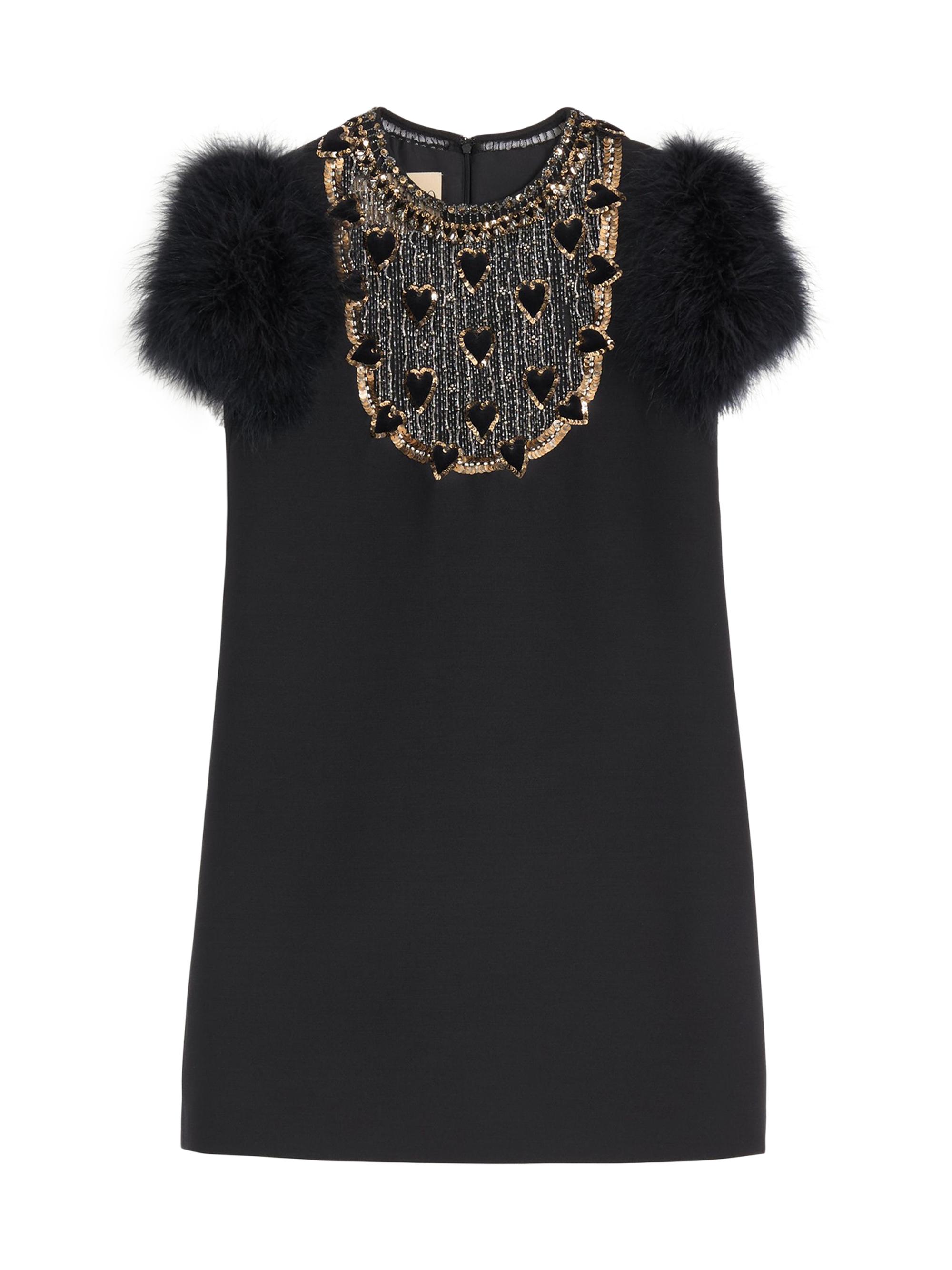 Valentino Garavani Women's Embroidered Crepe Couture Short Dress - Black