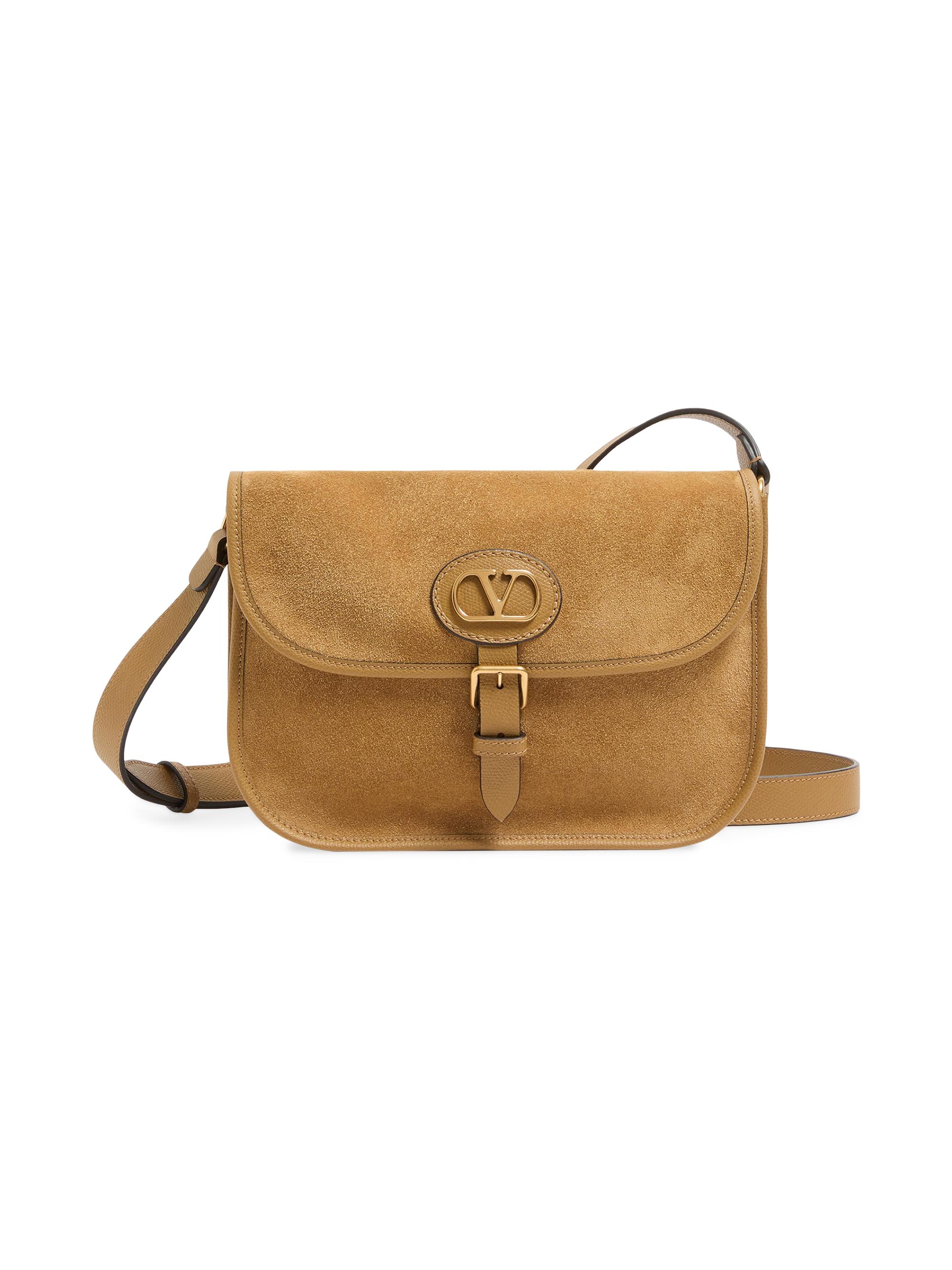 Valentino Garavani Men's Antibes Suede Shoulder Bag - Havana Beige