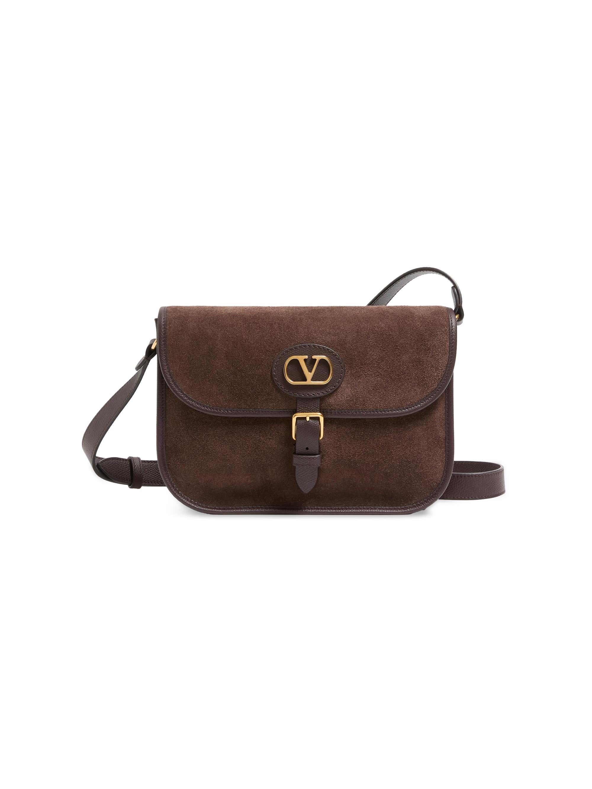 Valentino Garavani Men's Antibes Suede Shoulder Bag - Testa Di Moro