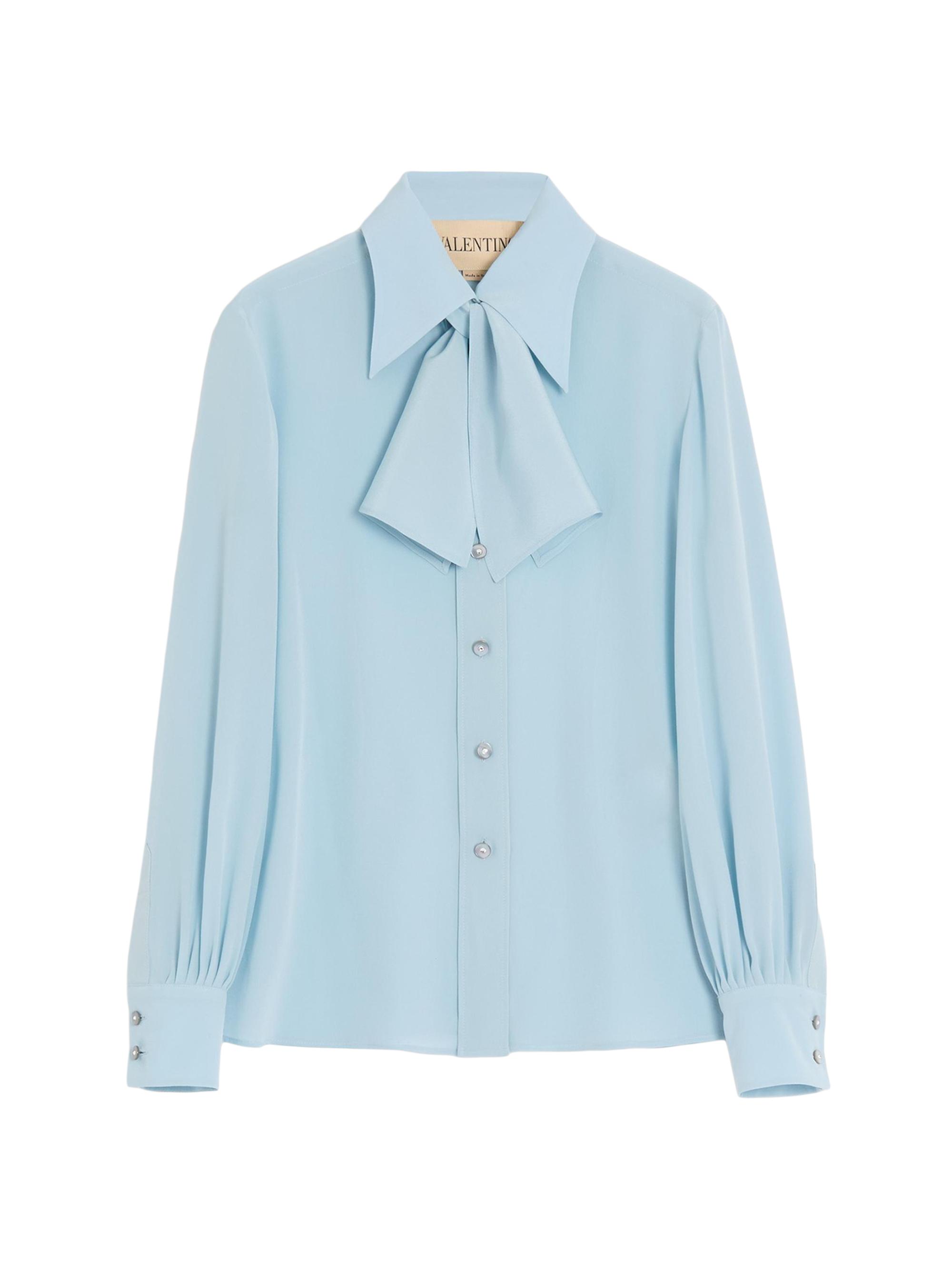 Valentino Garavani Women's Crepe De Chine Shirt - Sky Blue