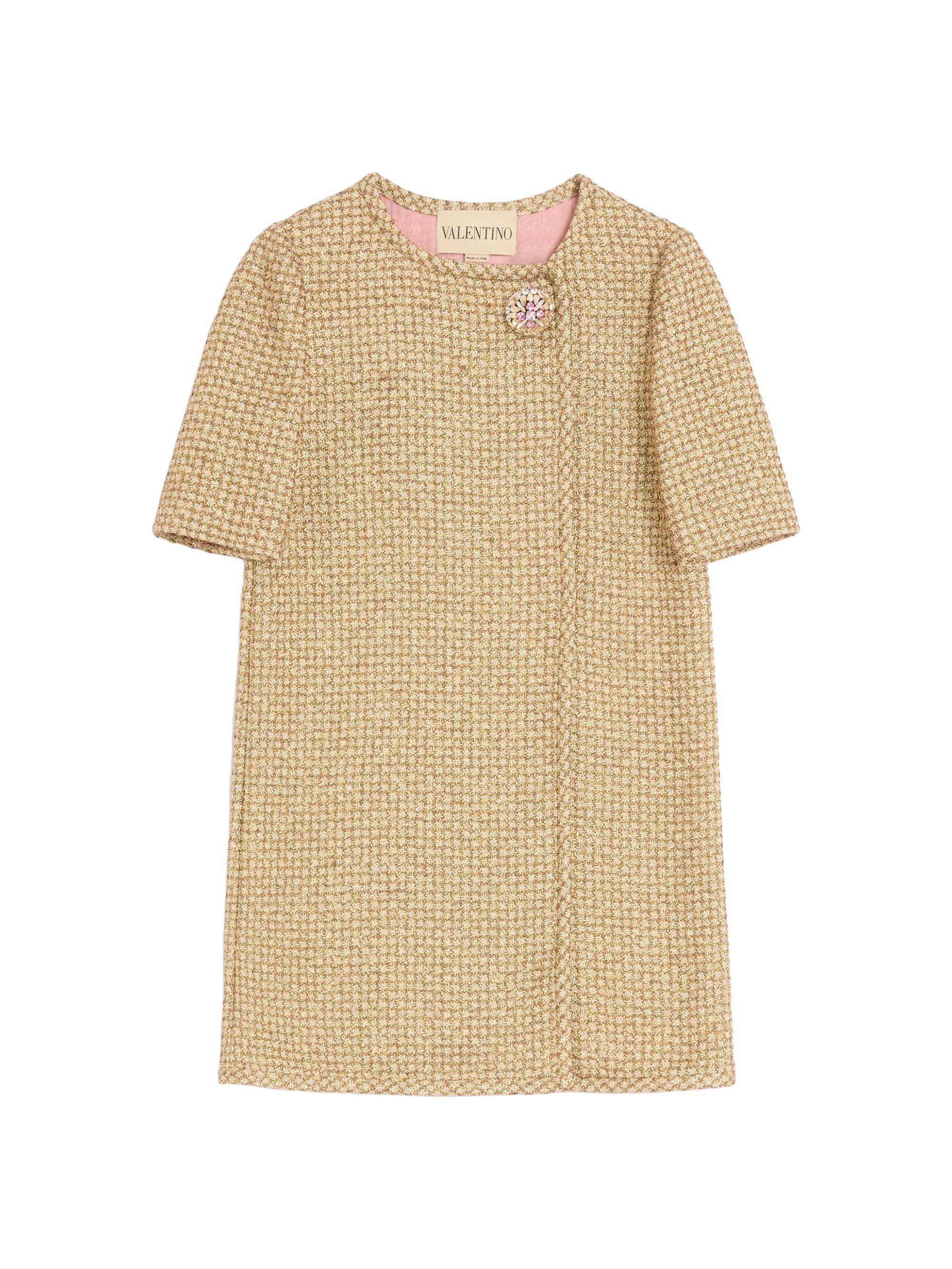 Valentino Garavani Women's Short Canestrello Lurex Tweed Dress - Gold