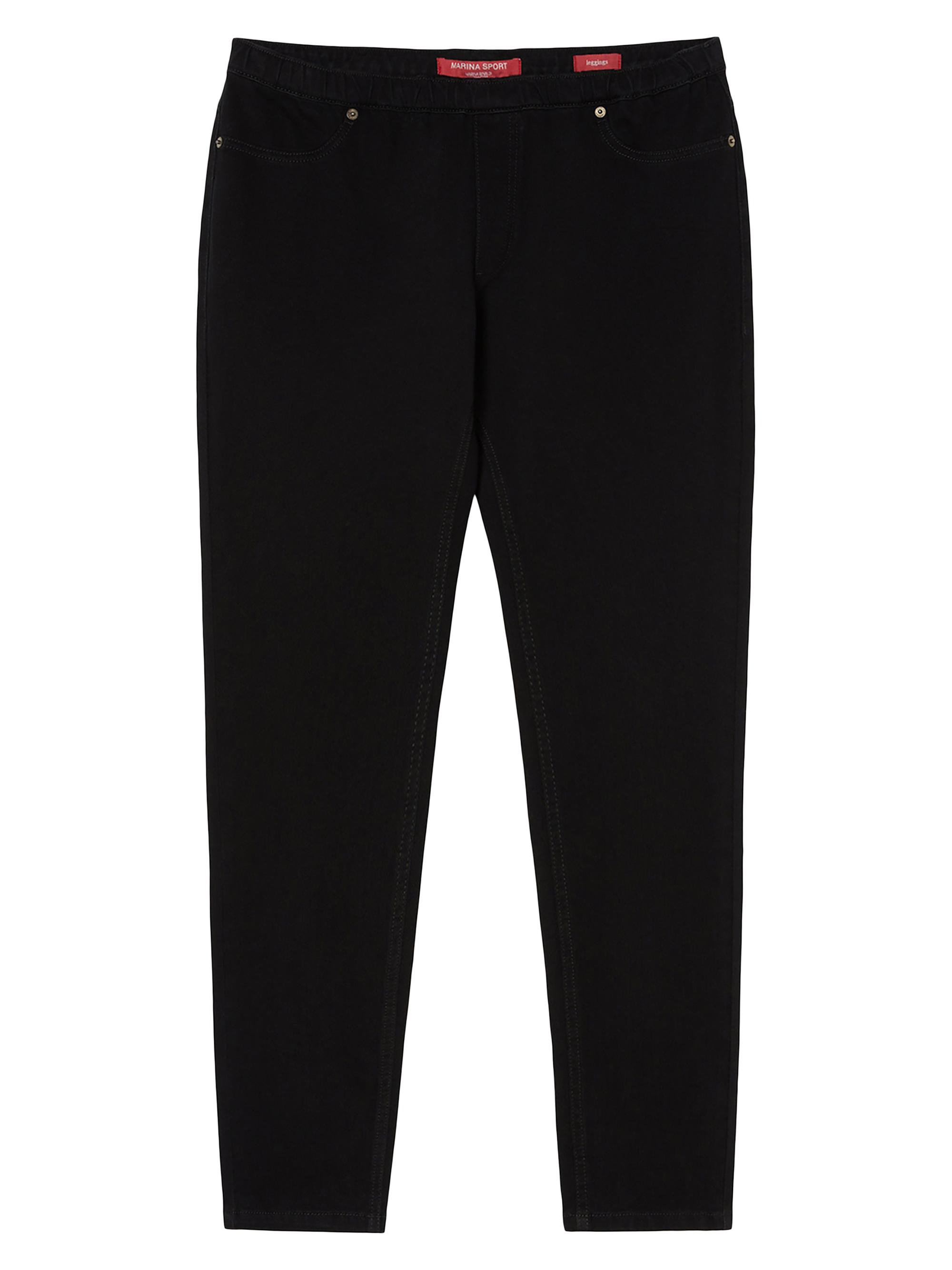 Marina Rinaldi Women's Leggings Fit Jeans in Jersey Denim - Black Dark Clean