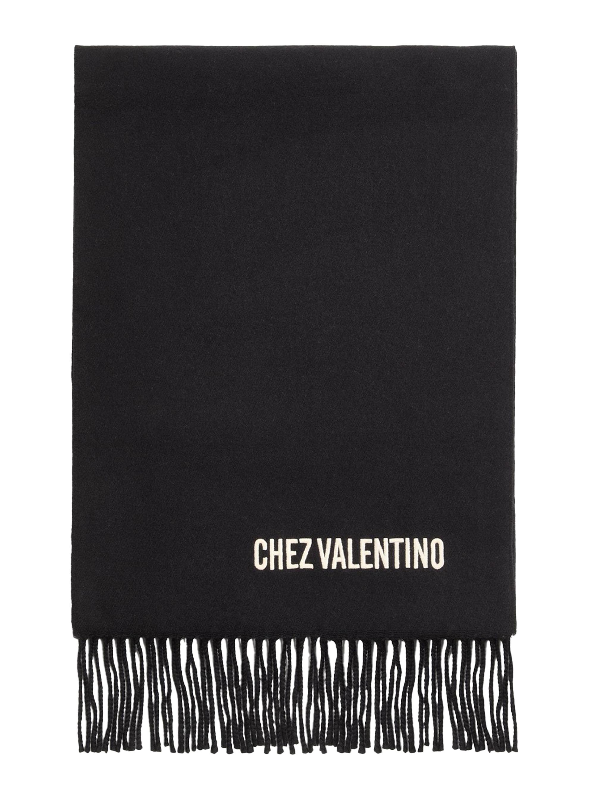 Valentino Garavani Wool Scarf with Chez Embroidery | Saks Fifth Avenue