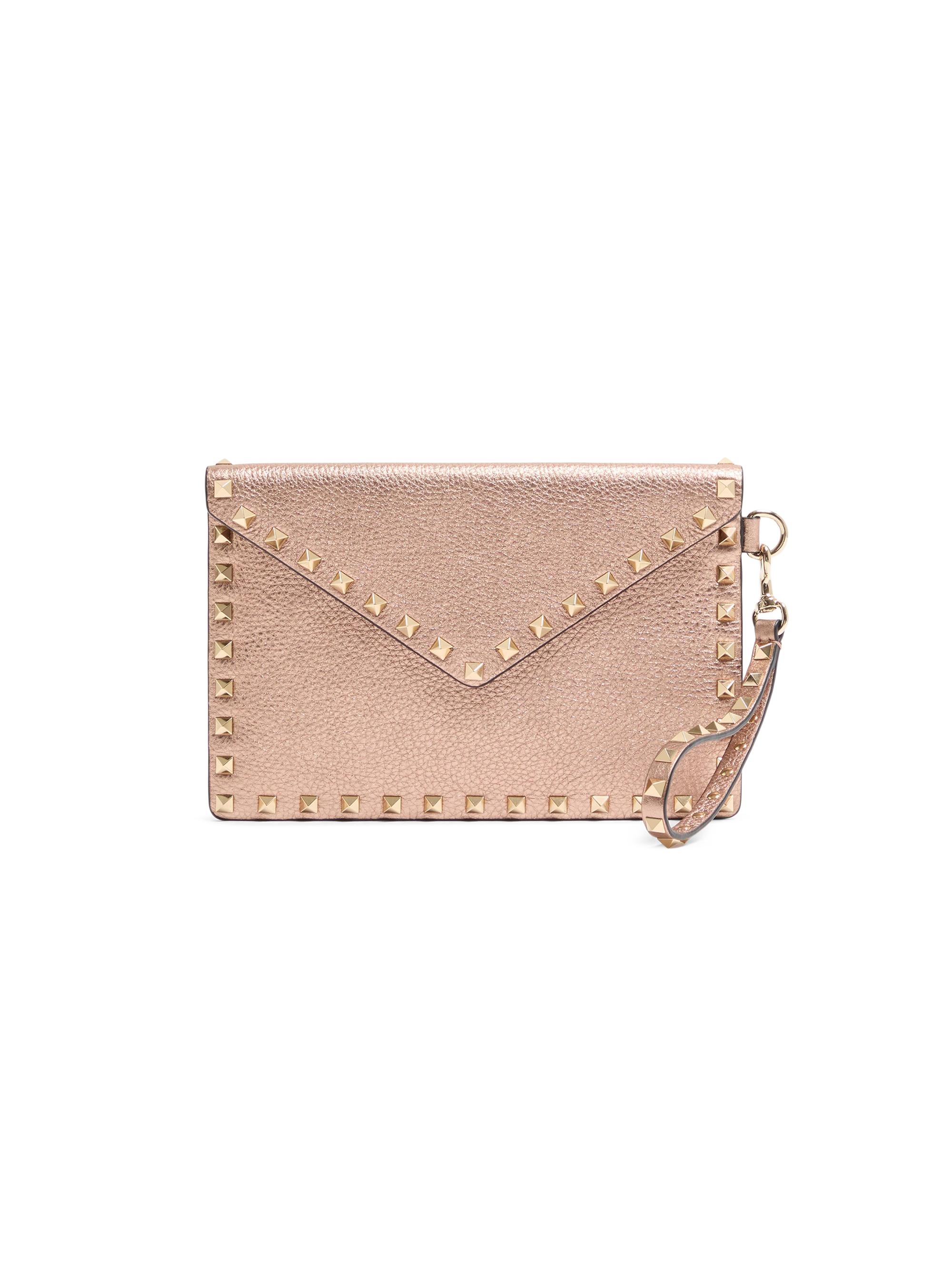 Valentino Garavani Rockstud Raffia Clutch Bag | Saks Fifth Avenue