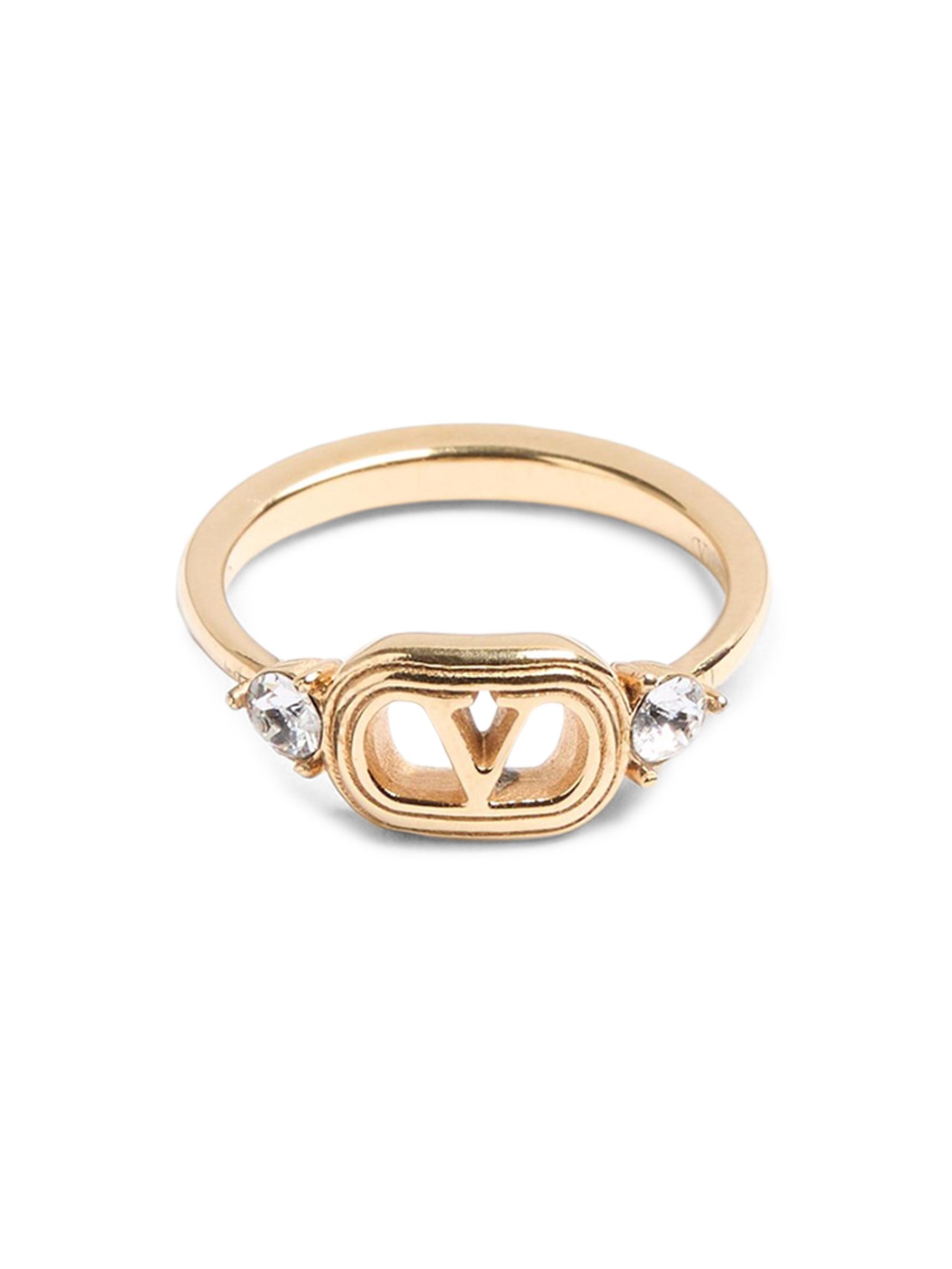 Valentino Garavani Women's Ovalette Ring in Metal and Swarovski Crystals - Gold Crystal