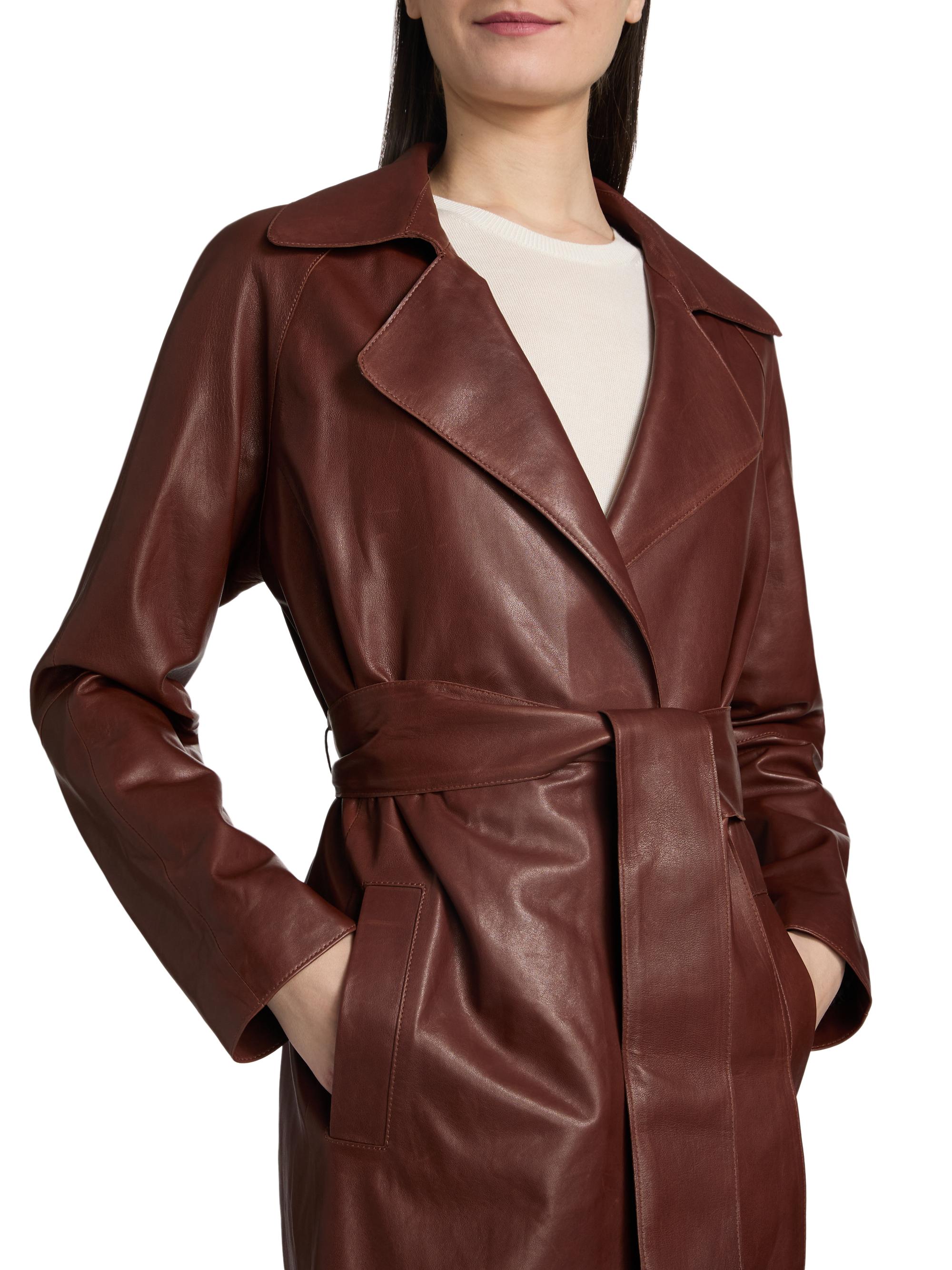 Arma Yava Leather Belted Coat | Saks Fifth Avenue