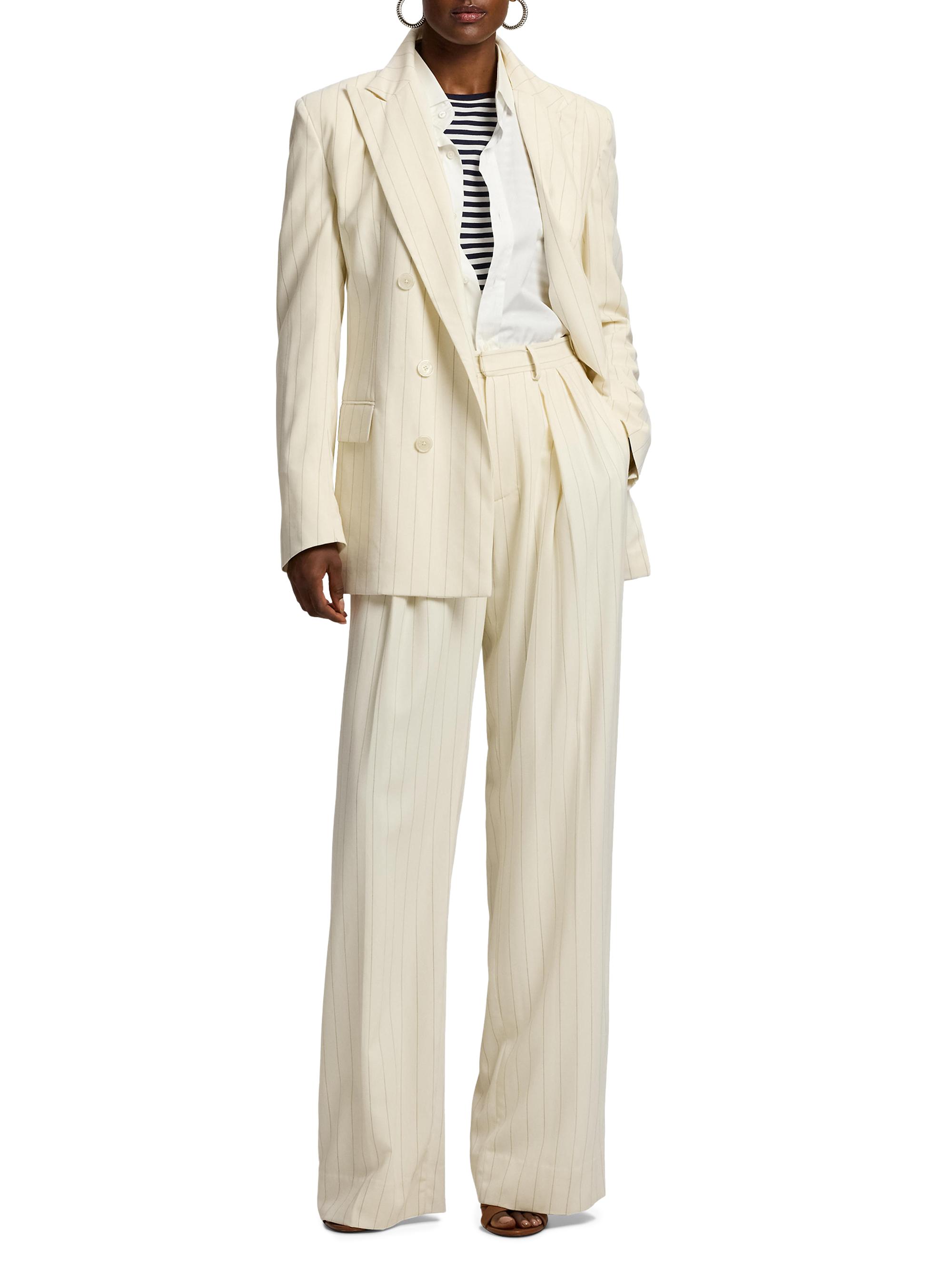 Ralph Lauren Collection Women's Ramona Striped Wool-Blend Jacket - Cream Icon Navy