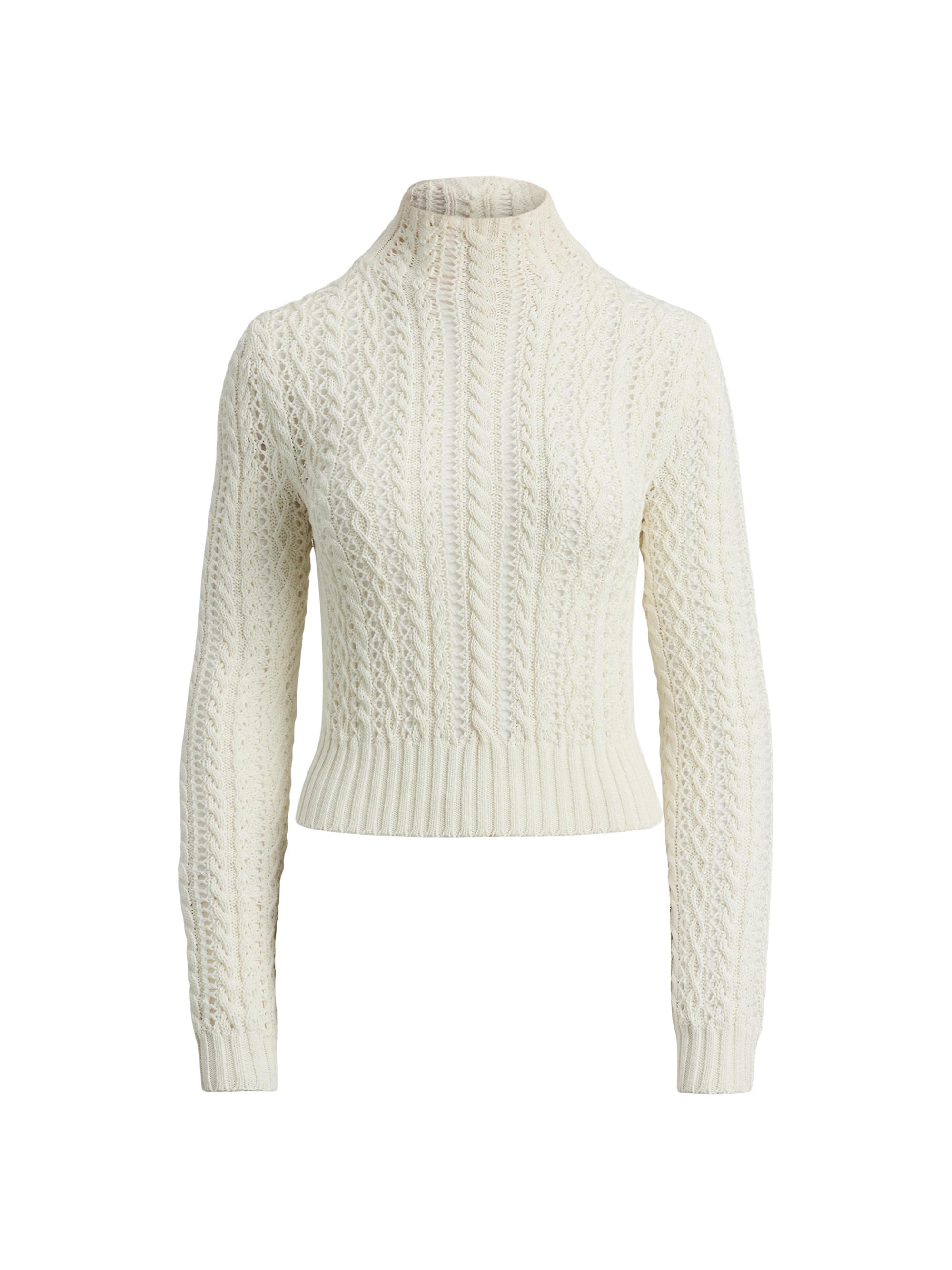 Ralph Lauren Collection Women's Rib-Knit Cotton-Silk Sweater - Cream