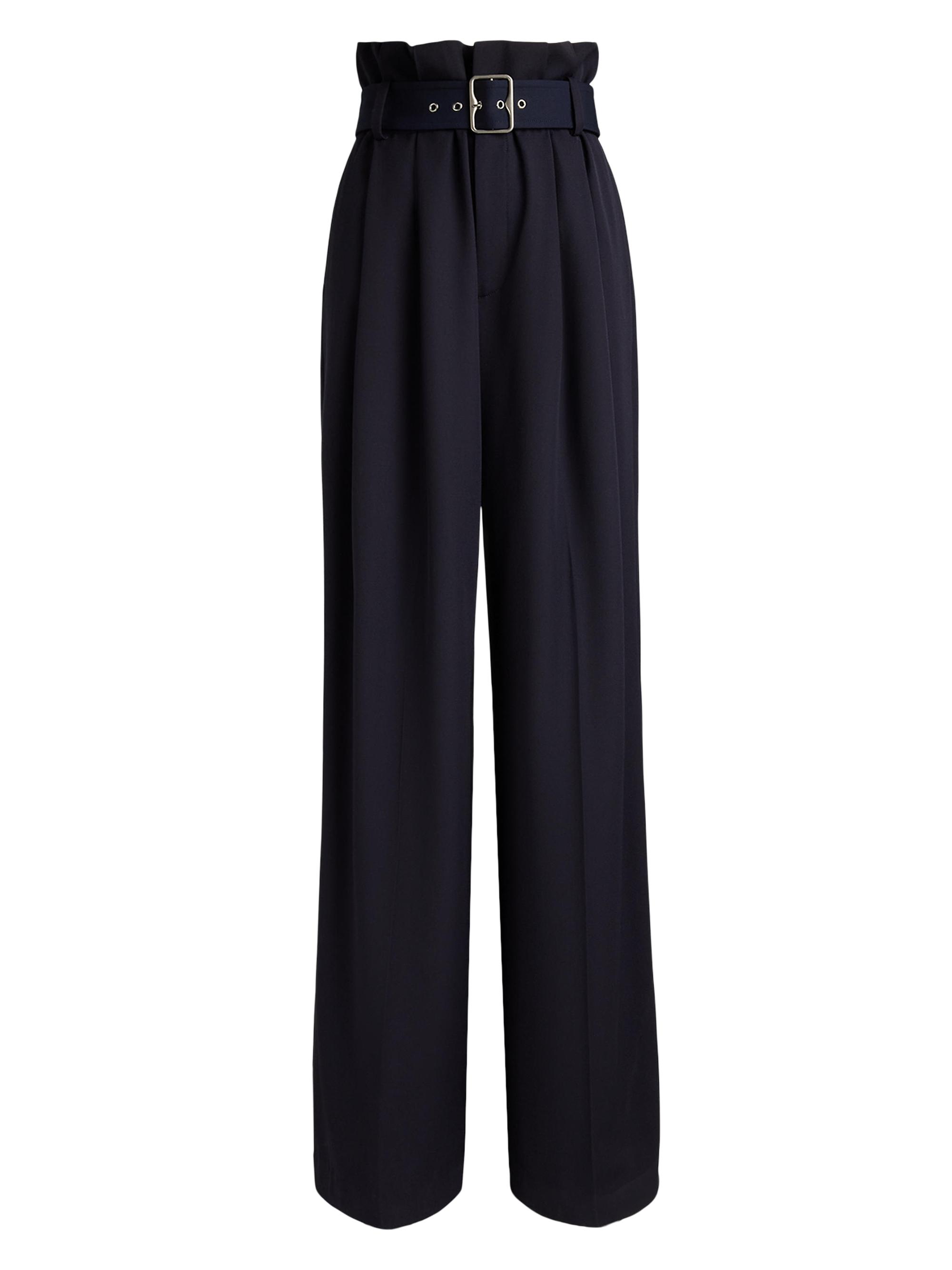 Ralph Lauren Collection Women's Alan Wool High-Rise Wide-Leg Paperbag Pants - Icon Navy
