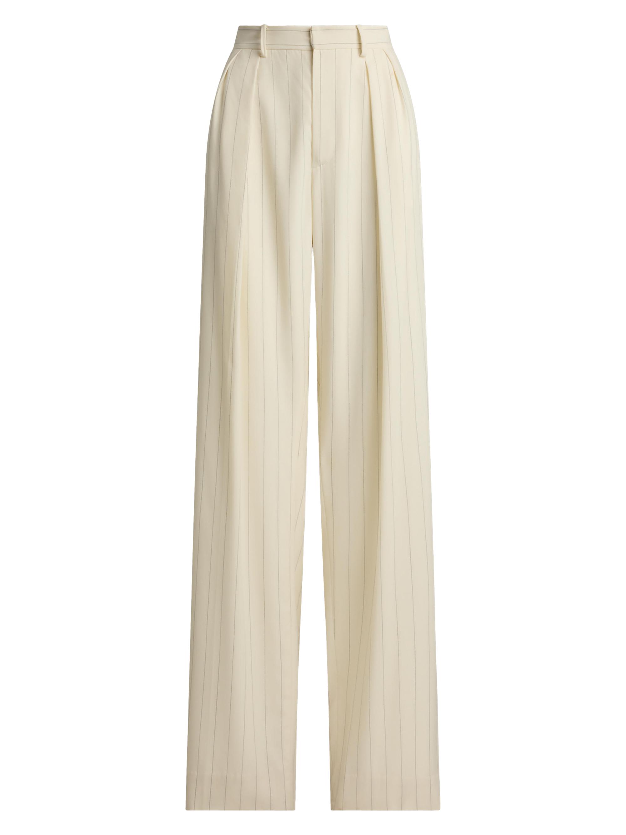 Ralph Lauren Collection Women's Jody Striped Wool Straight-Leg Pants - Cream Icon Navy