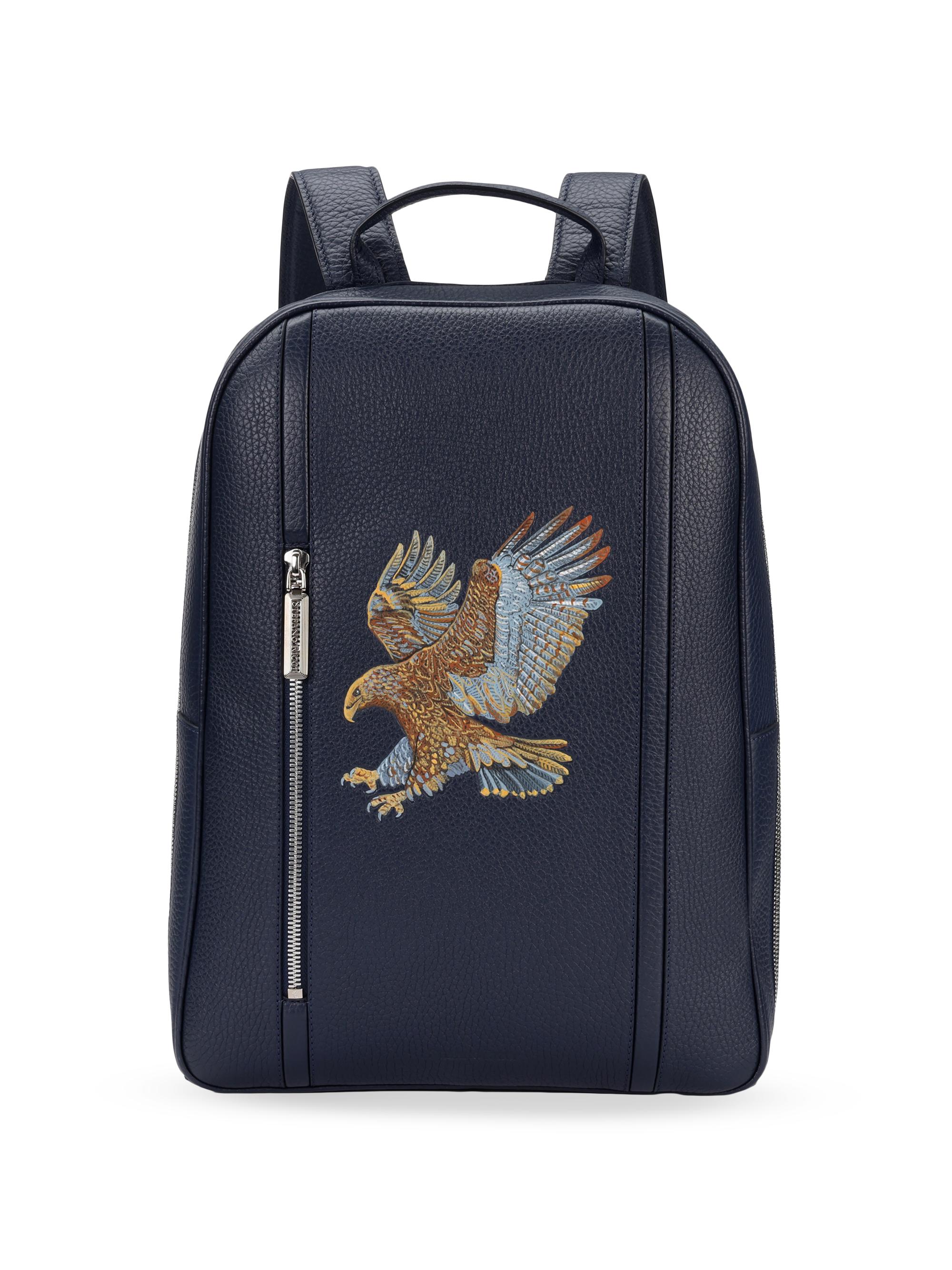 Stefano Ricci Men's Refined Backpack - Dark Blue