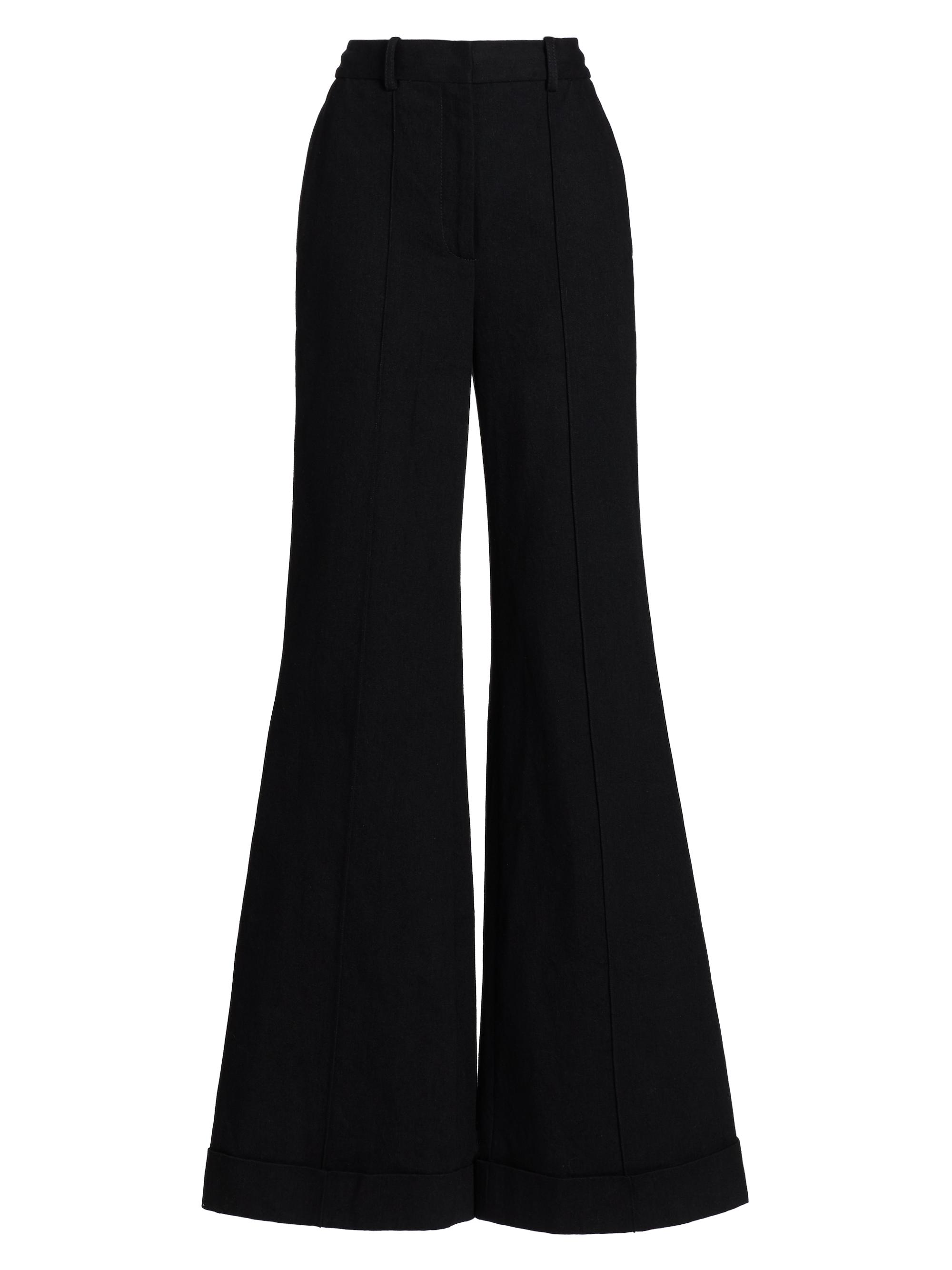Adam Lippes Women's Deeda Cotton Wide-Leg Pants - Black