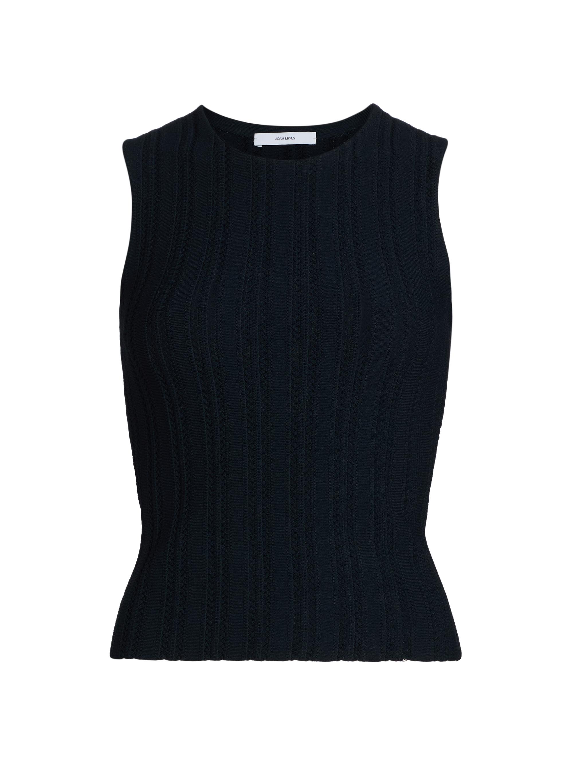 Adam Lippes Women's Brynn Jacquard Sleeveless Top - Navy