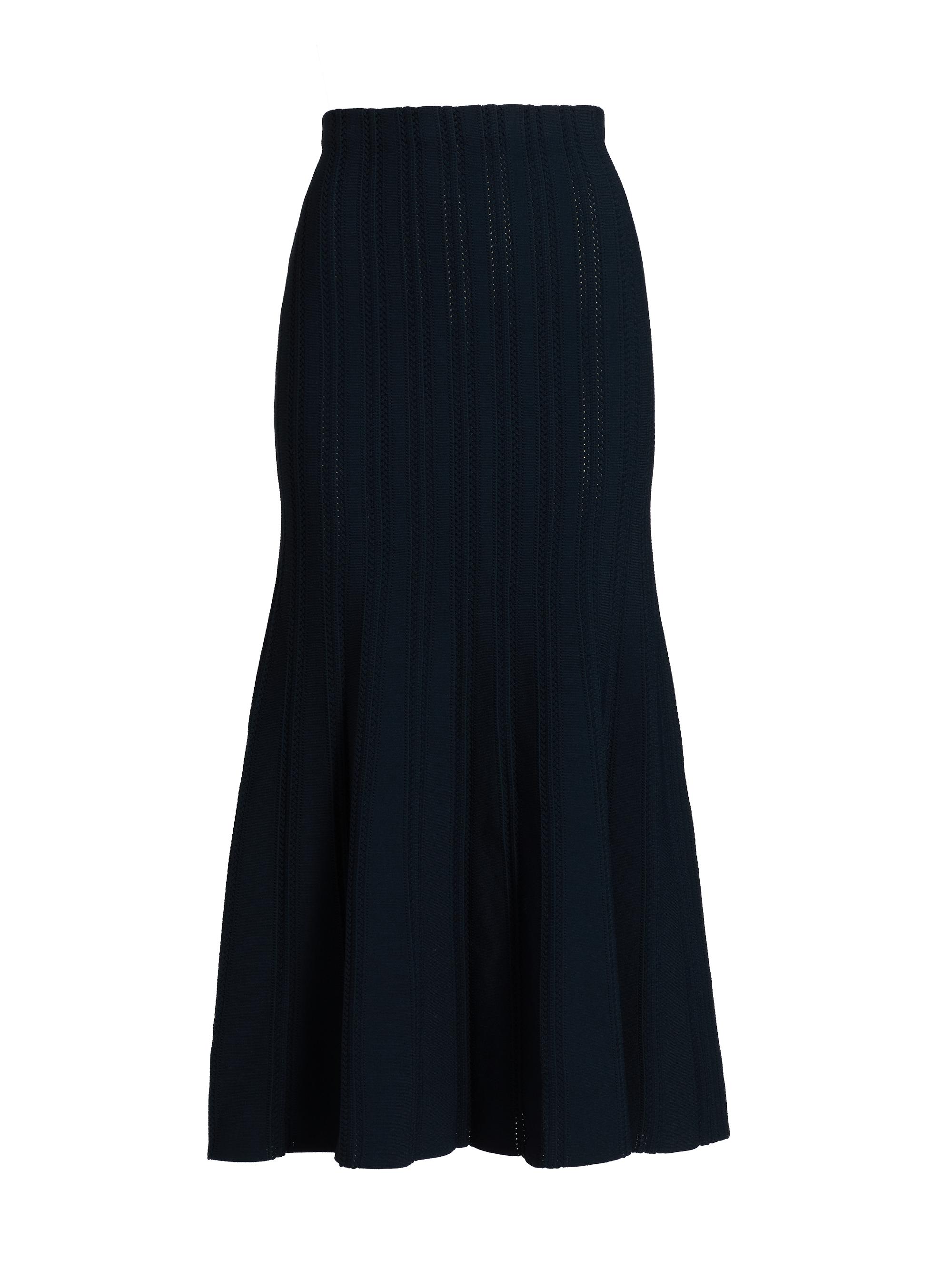 Adam Lippes Women's Lyra Rib-Knit Jacquard Maxi Skirt - Navy