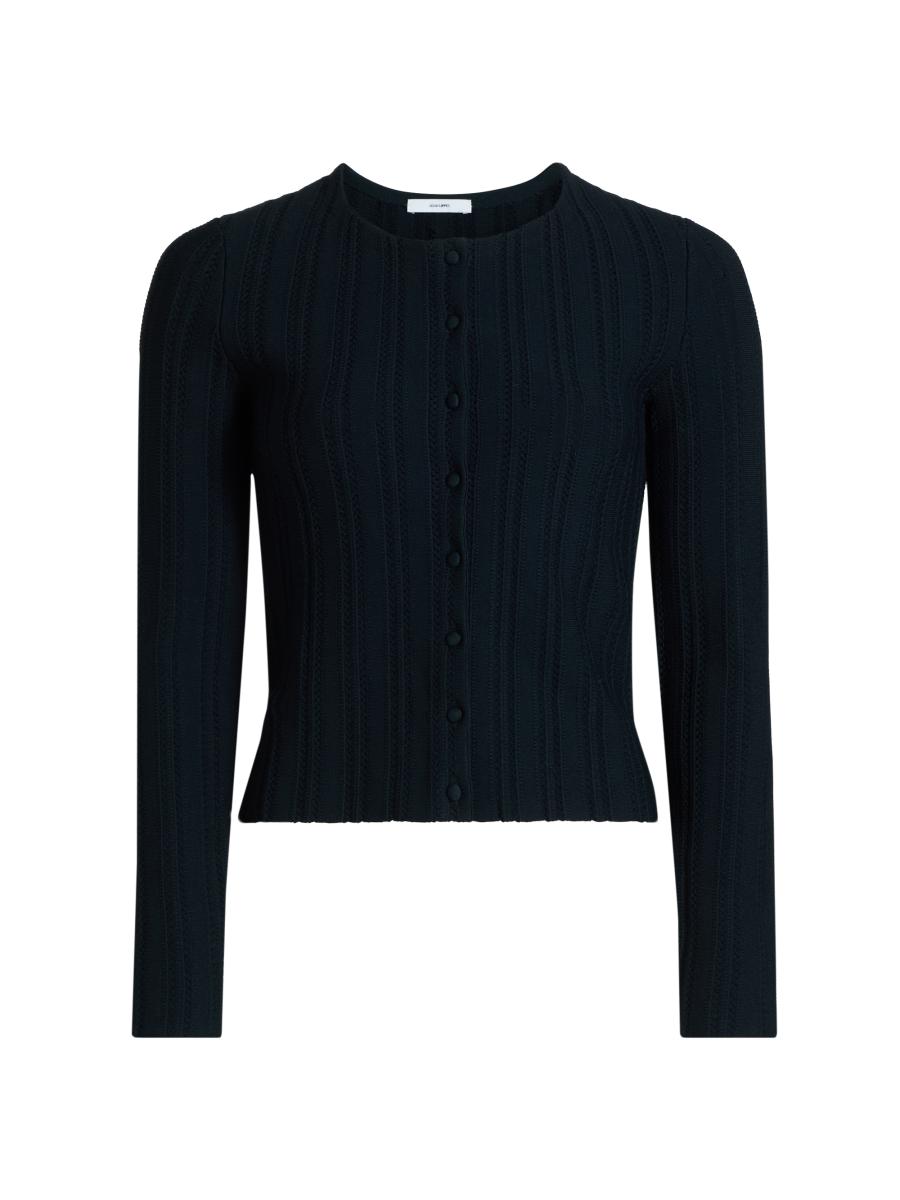 Adam Lippes Women's Faye Jacquard Cardigan In Blue