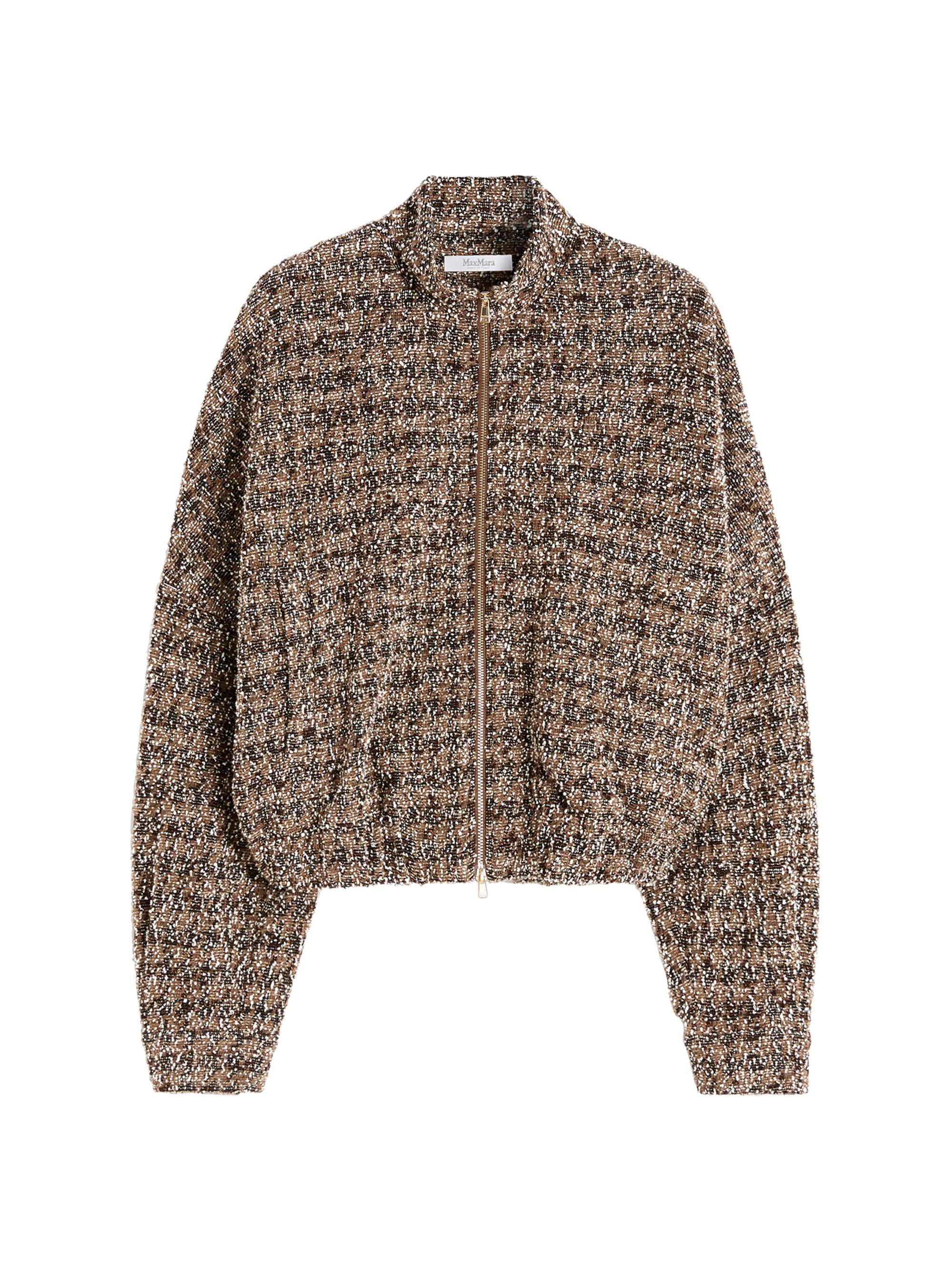 Max Mara Women's Bouclé Jersey Bomber Jacket - Camel Pied De Poule