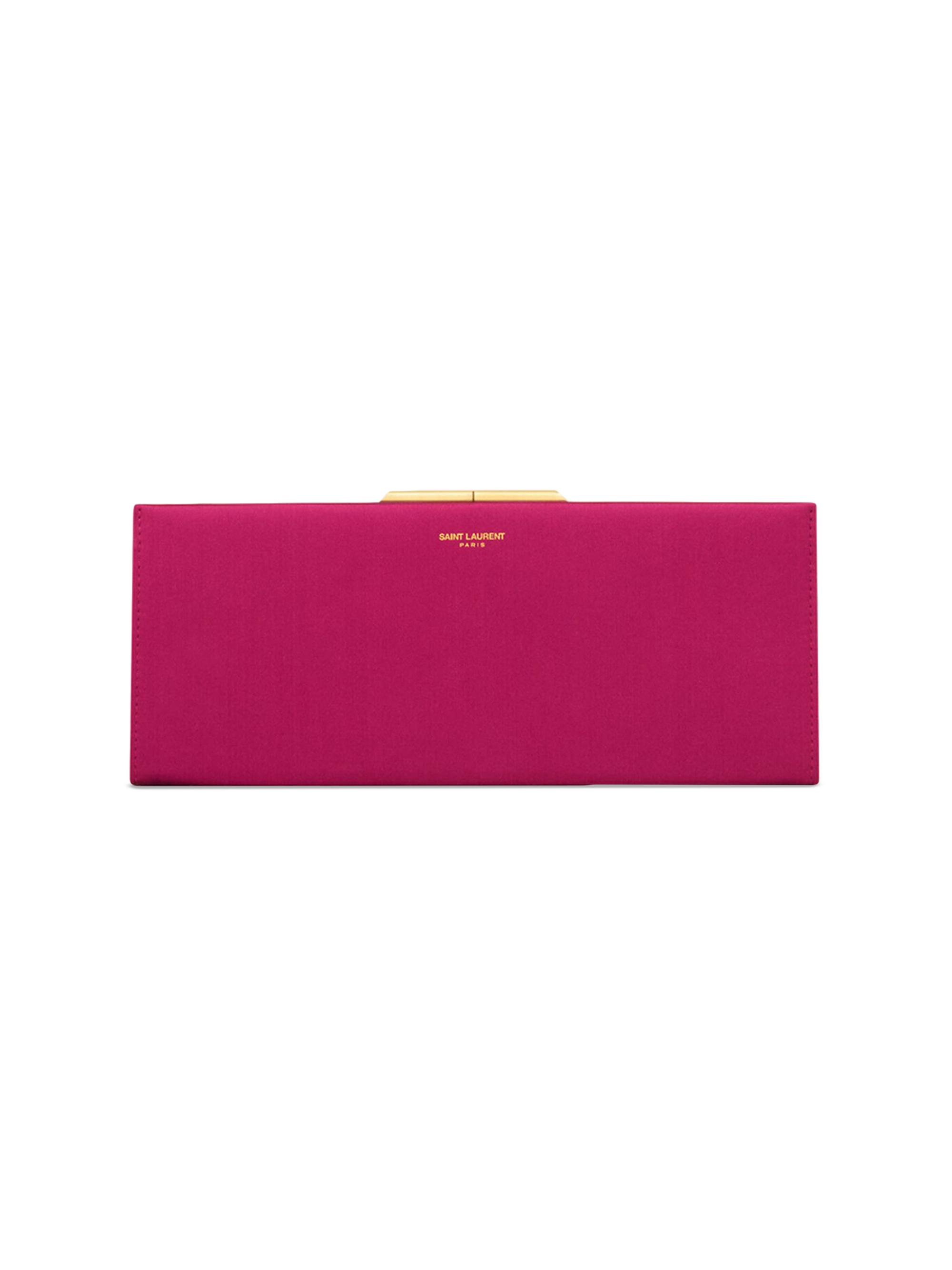 Saint Laurent Women's Midnight Small Clutch in Satin - Dark Fuchsia