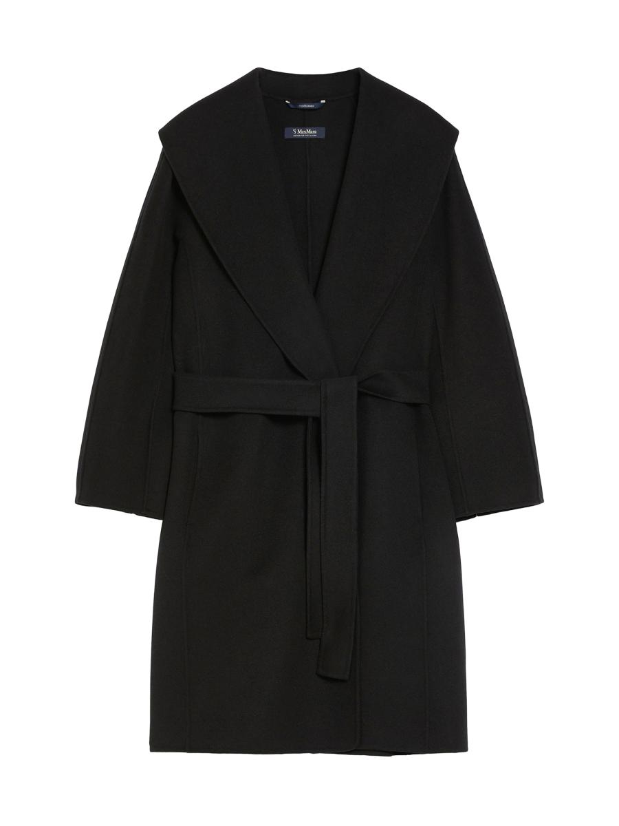 Max Mara Women's Double Faced Wool Robe Coat In Black