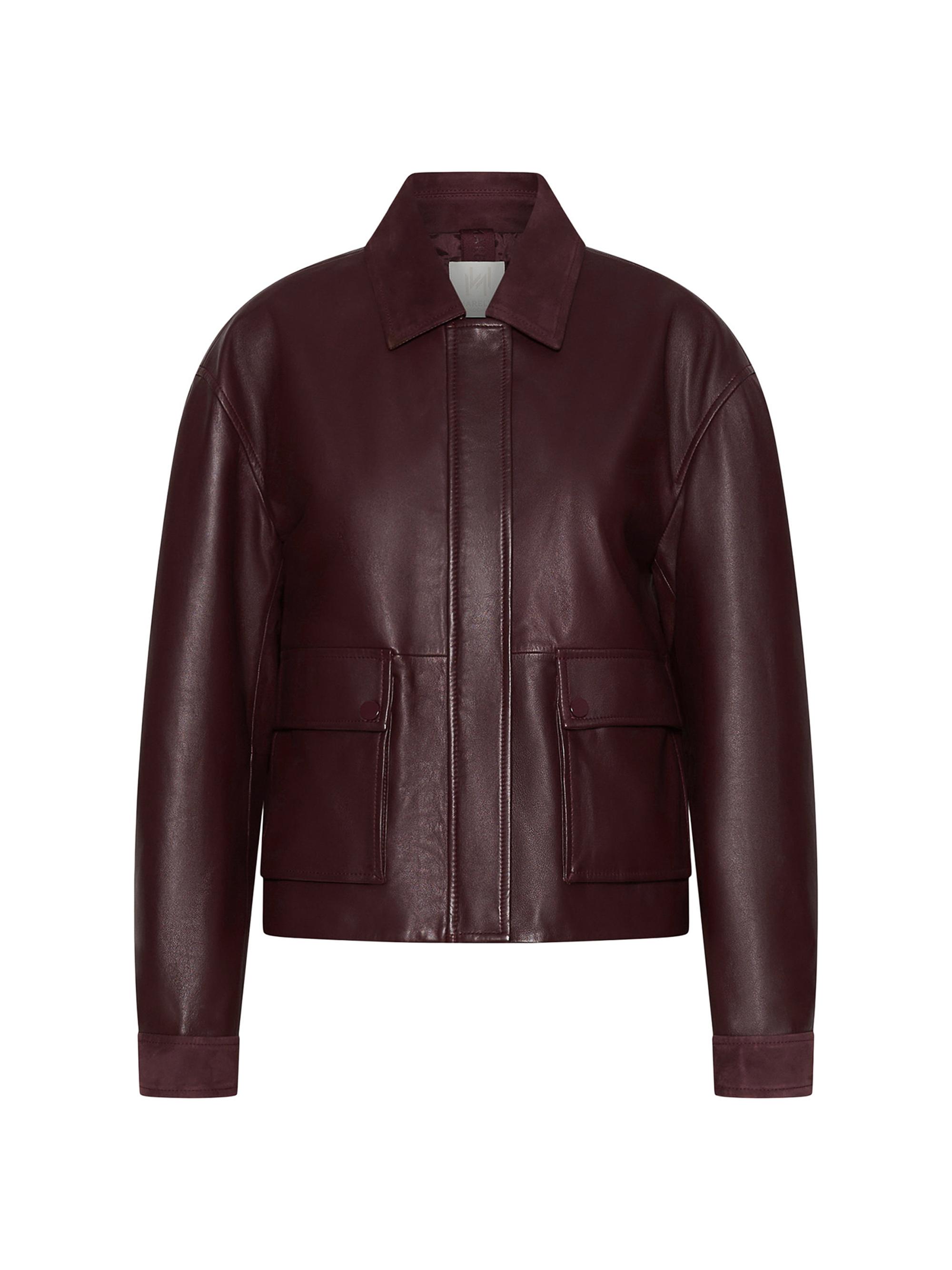 Marella Women's Leather Jacket - Bordeaux