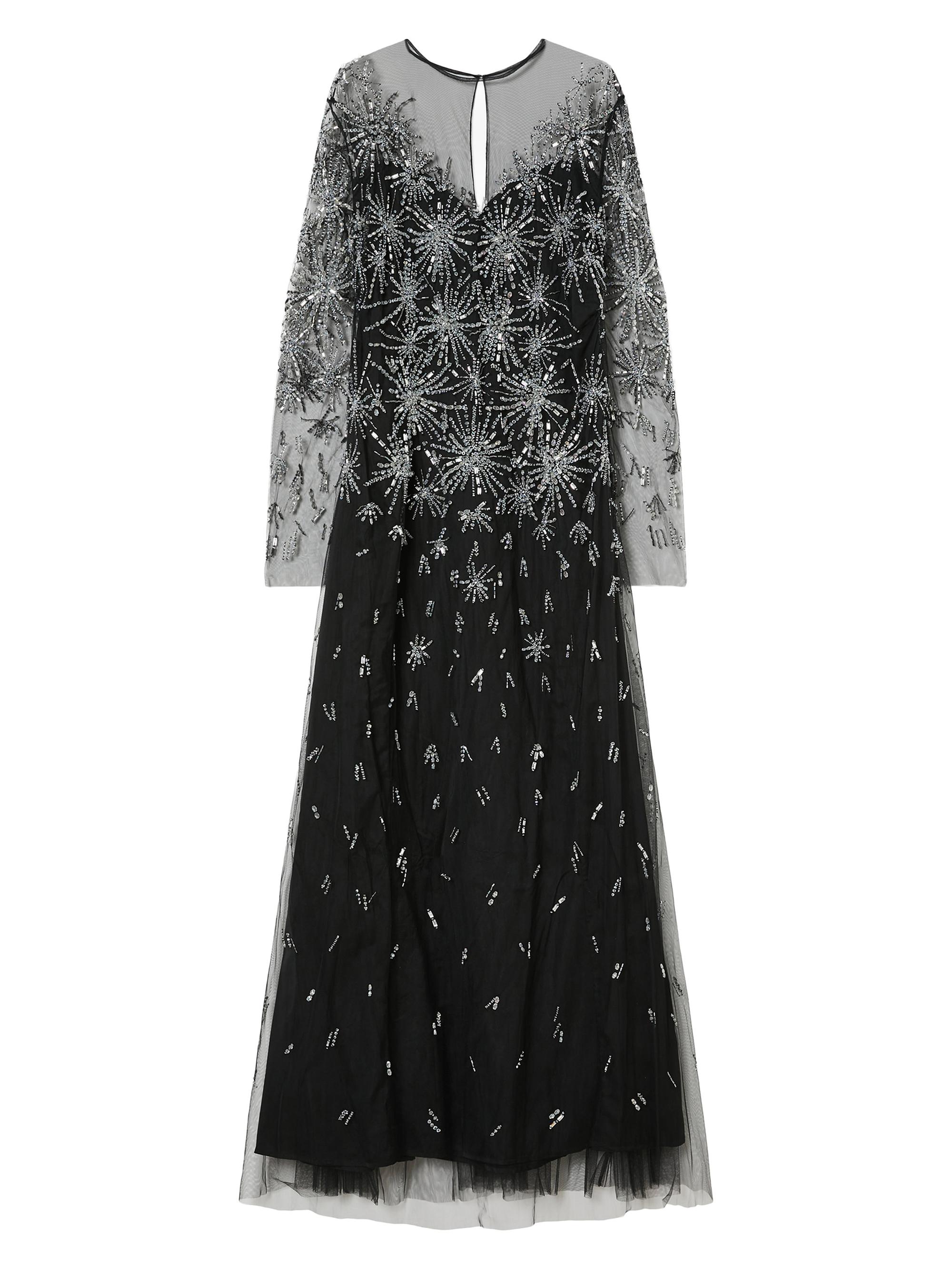 Marina Rinaldi Women's Long Tulle Dress with Embroidery - Black