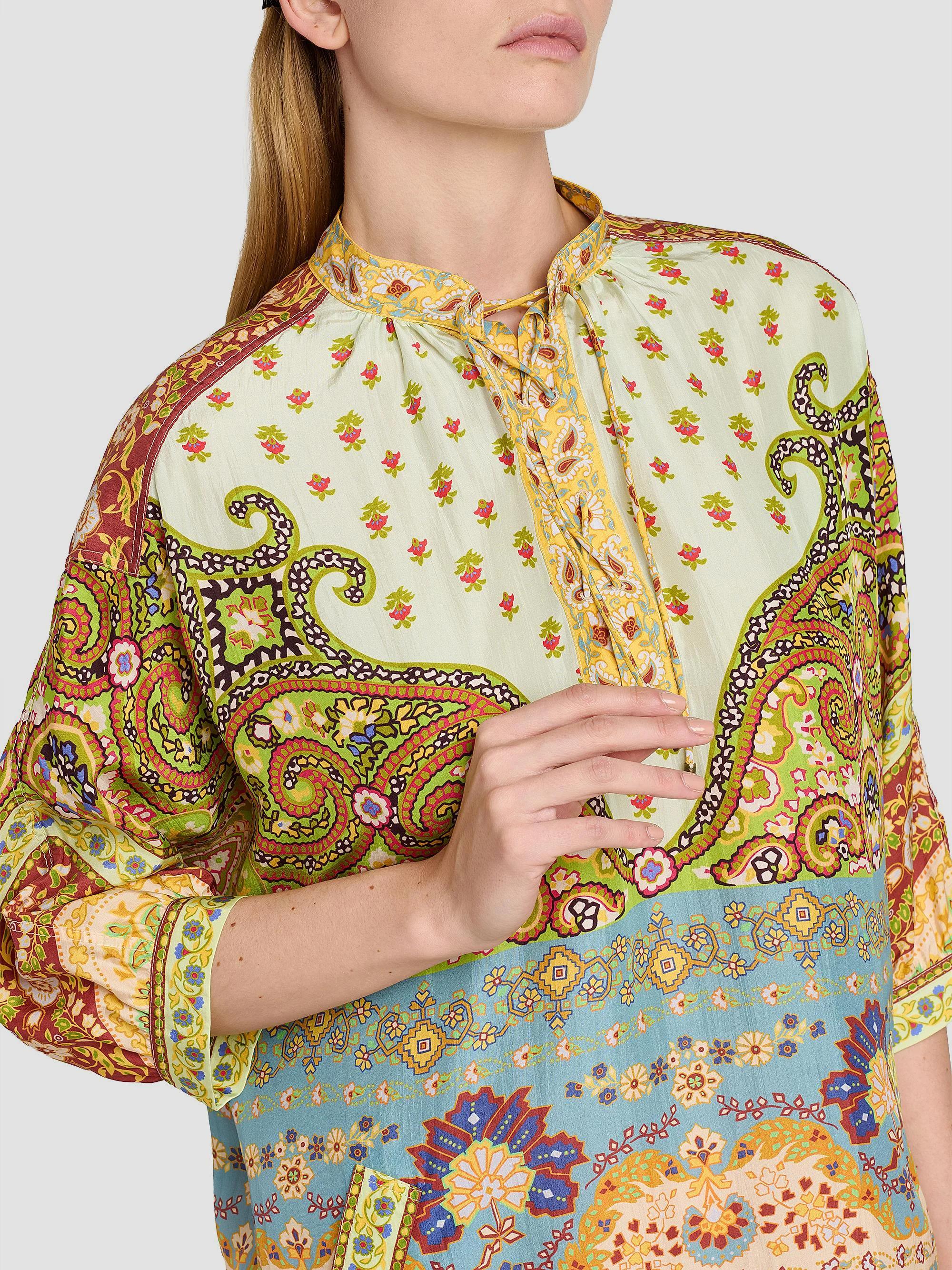 Etro Floral Silk Lace-Up Tunic Midi-Dress | Saks Fifth Avenue