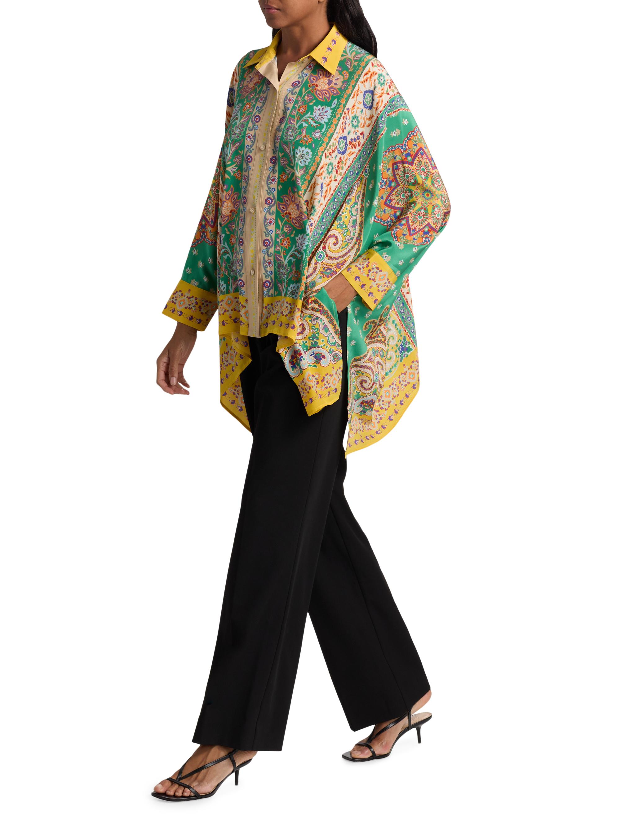 Etro Floral Silk Draped Beach Shirt | Saks Fifth Avenue