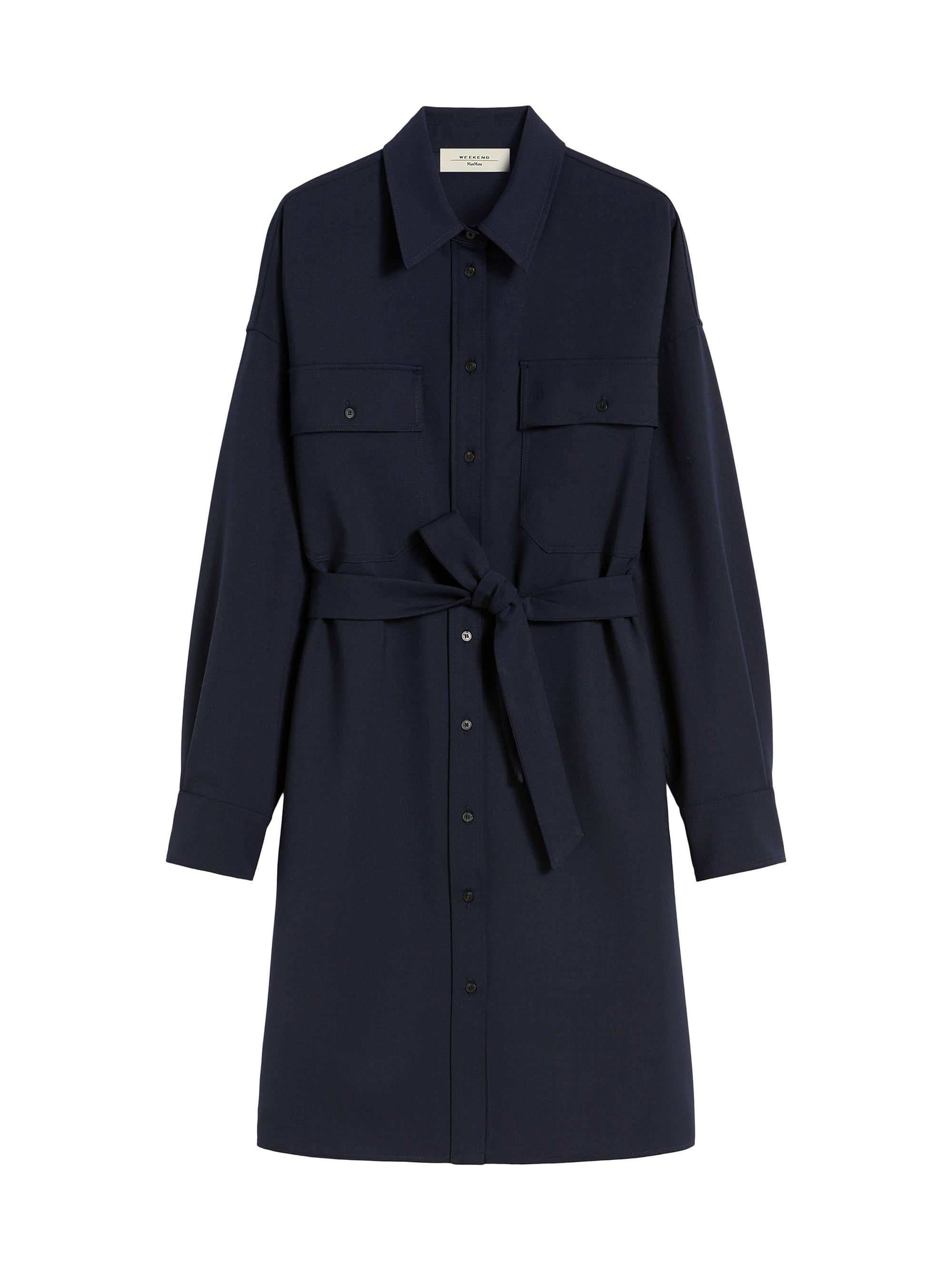 Weekend Max Mara Women's Tech Wool Shirt Dress - Navy