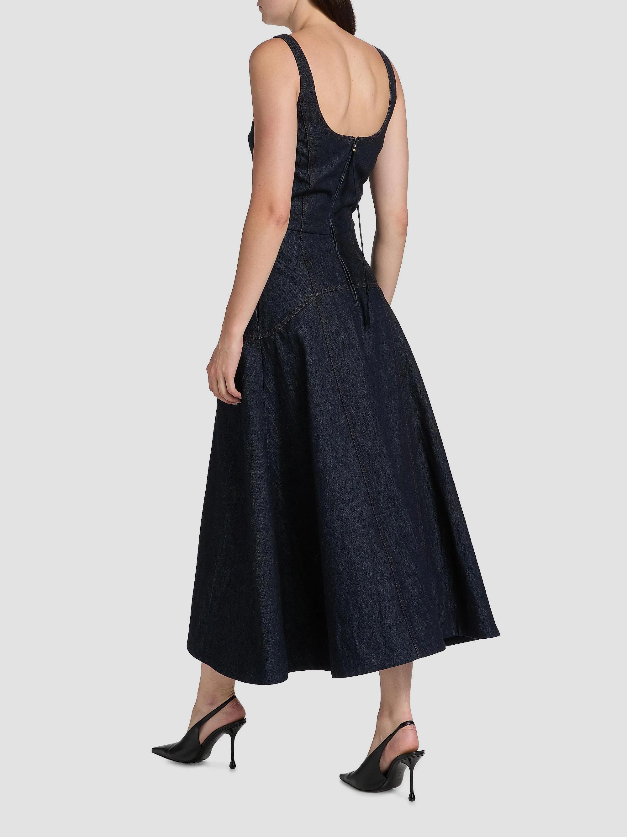 Adam Lippes Veda Scoopneck Denim Midi-Dress | Saks Fifth Avenue