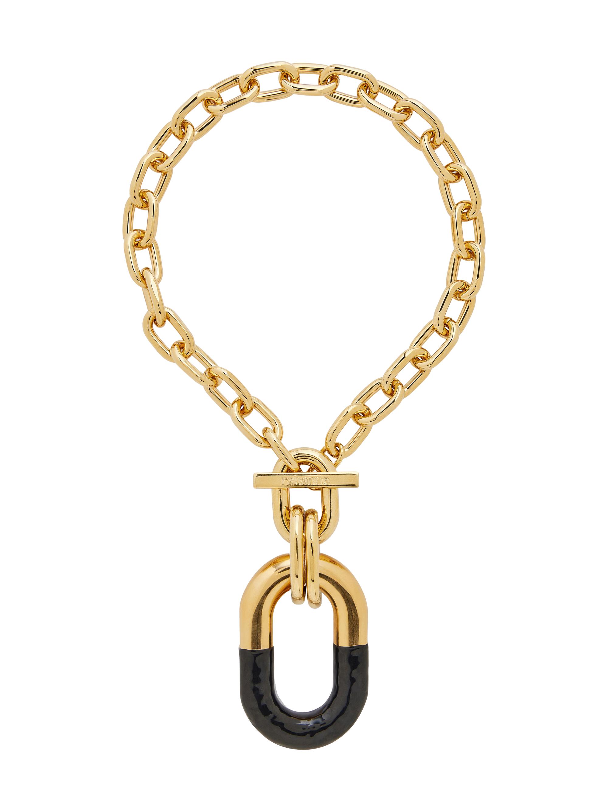 Rabanne Women's  Link Goldtone Pendant Necklace - Black Light Gold