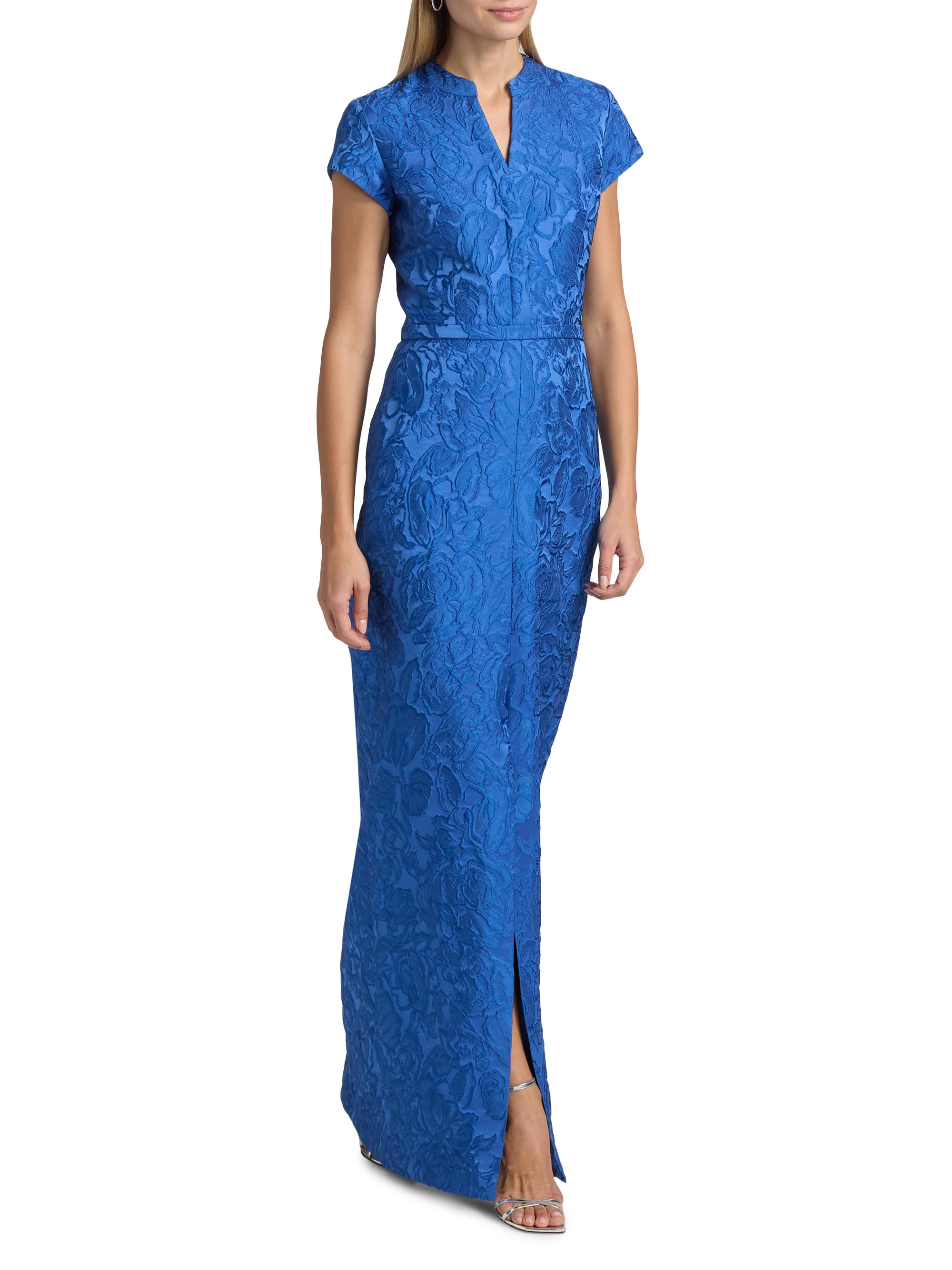 SACHIN BABI Lynn Floral Jacquard V-Neck Gown | Saks Fifth Avenue