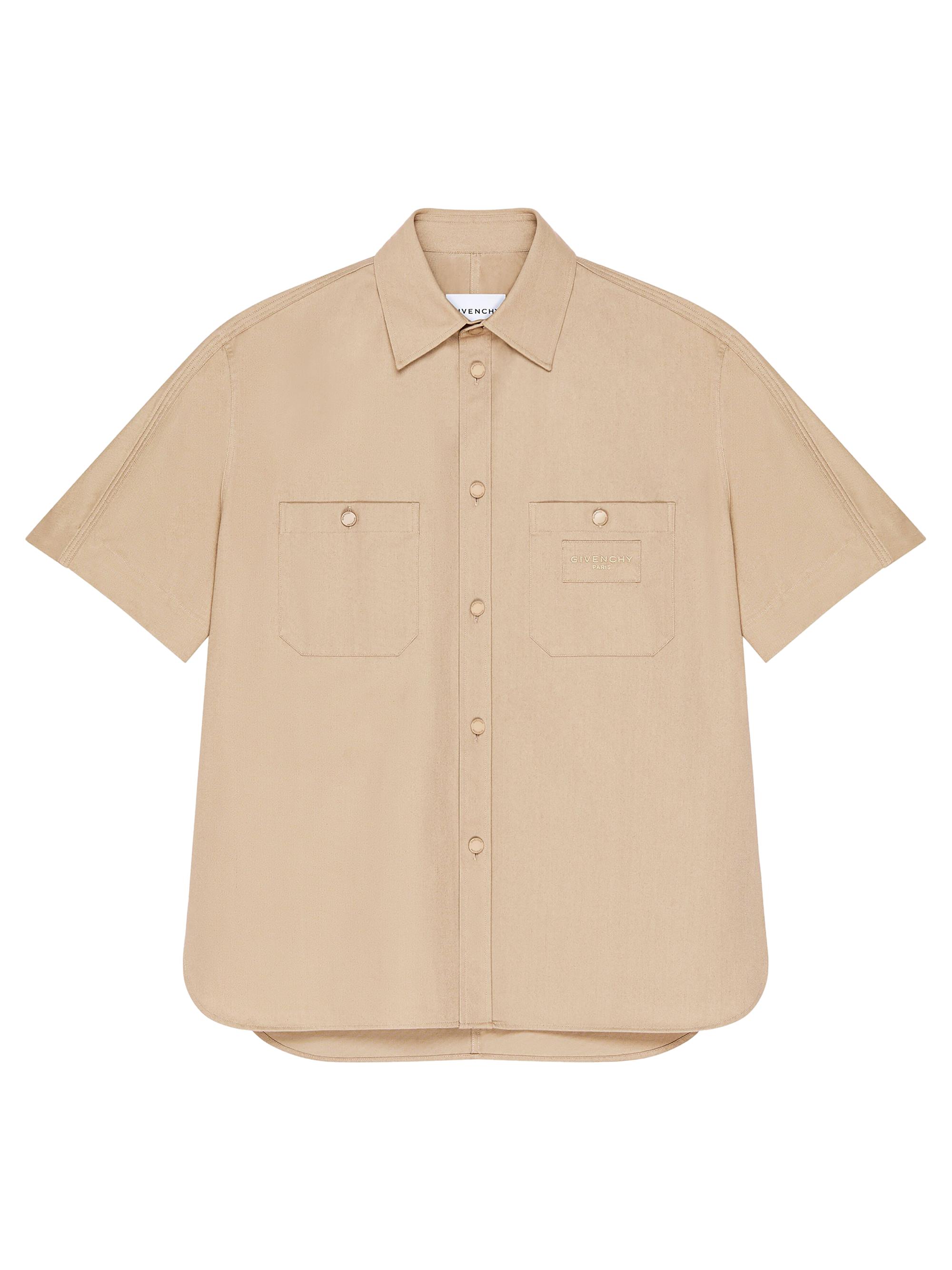 Givenchy Men's Couture Seam Shirt in Cotton with Patch - Beige