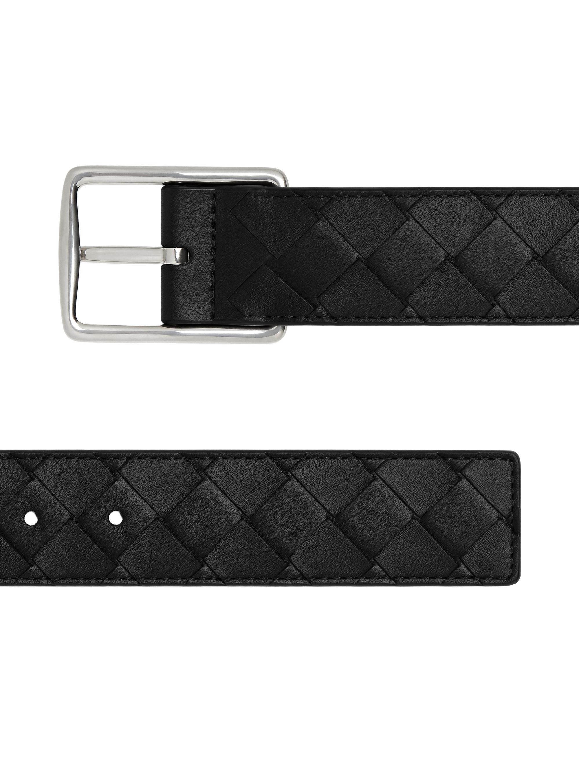 Bottega Veneta Reverso Intrecciato Leather Belt | Saks Fifth Avenue