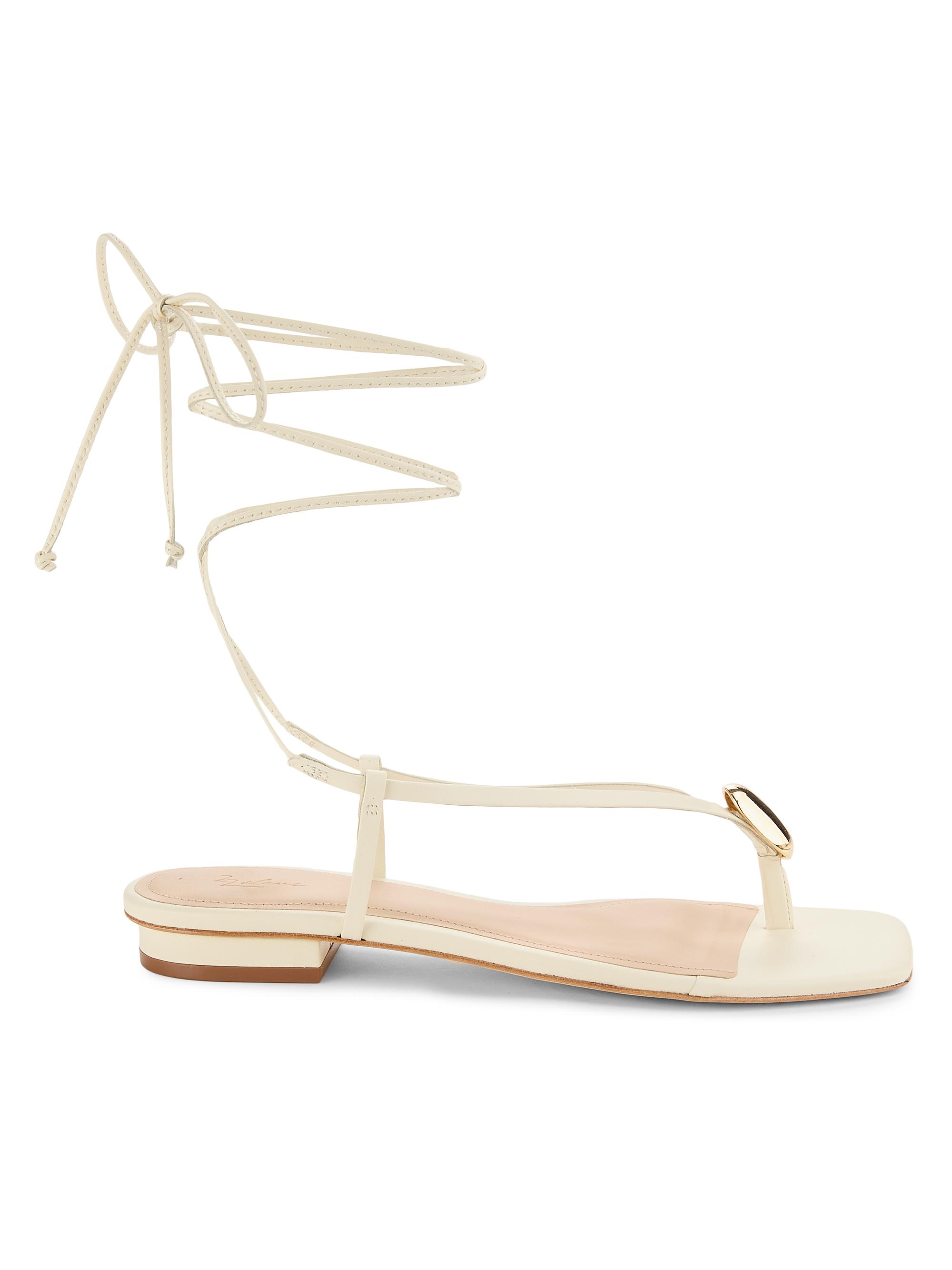 22élevé Women's Leather Ankle-Wrap Sandals - Canolli Cream | Thumbnail 7