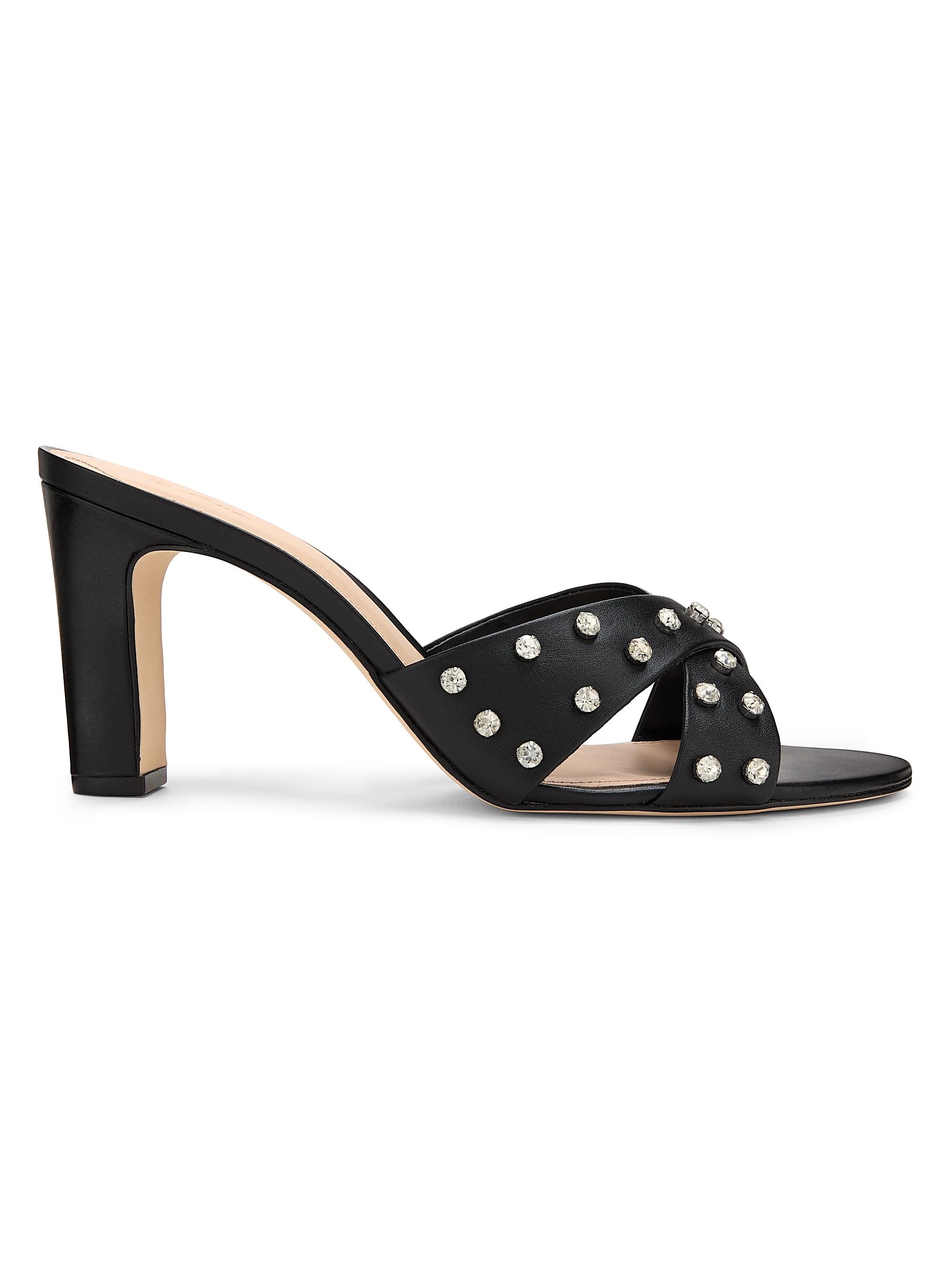 80MM Crystal-Embellished Leather Block-Heel Sandals