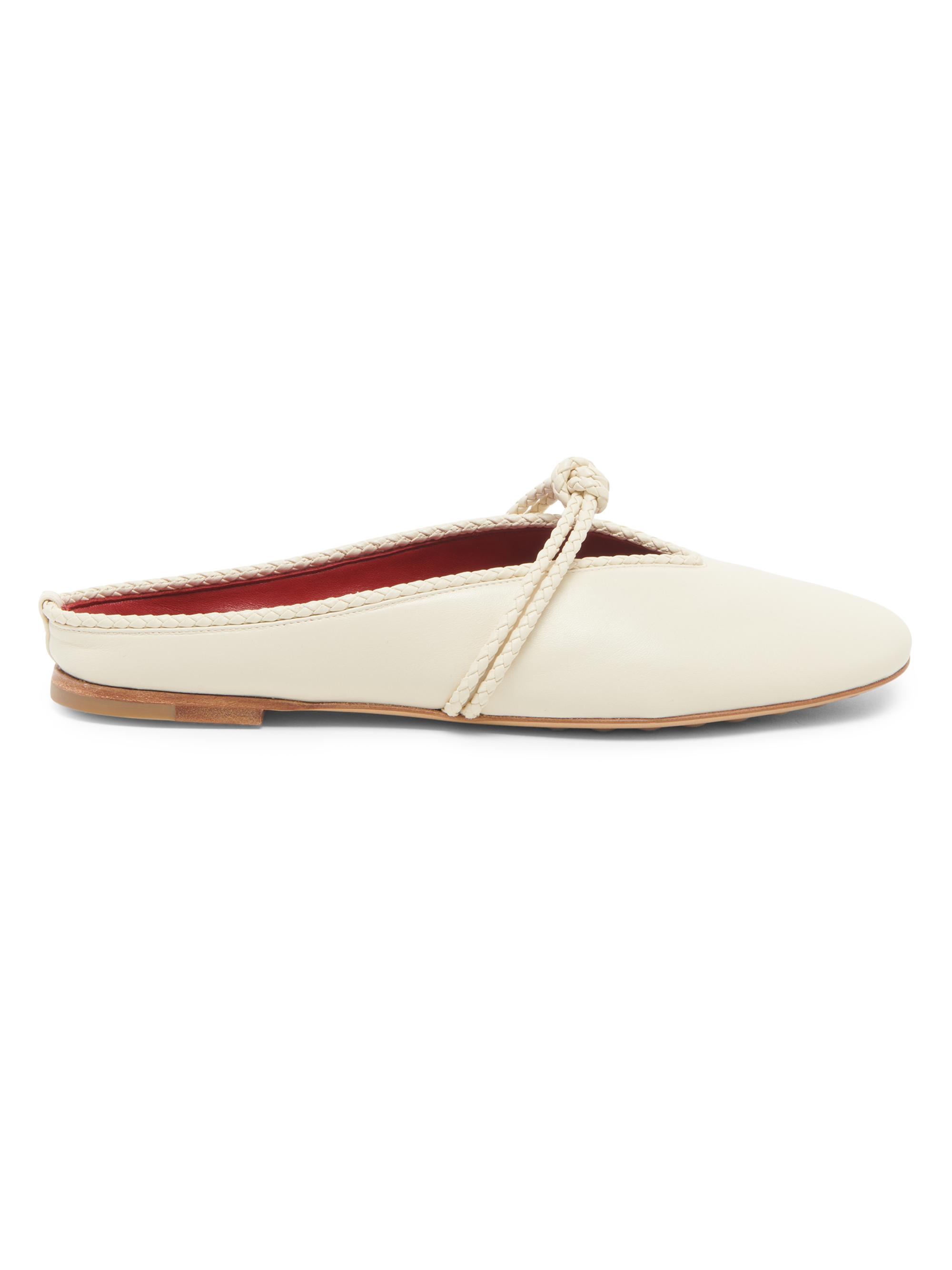Bottega Veneta Women's Lucia Leather Ballerina Mules - Sea Salt