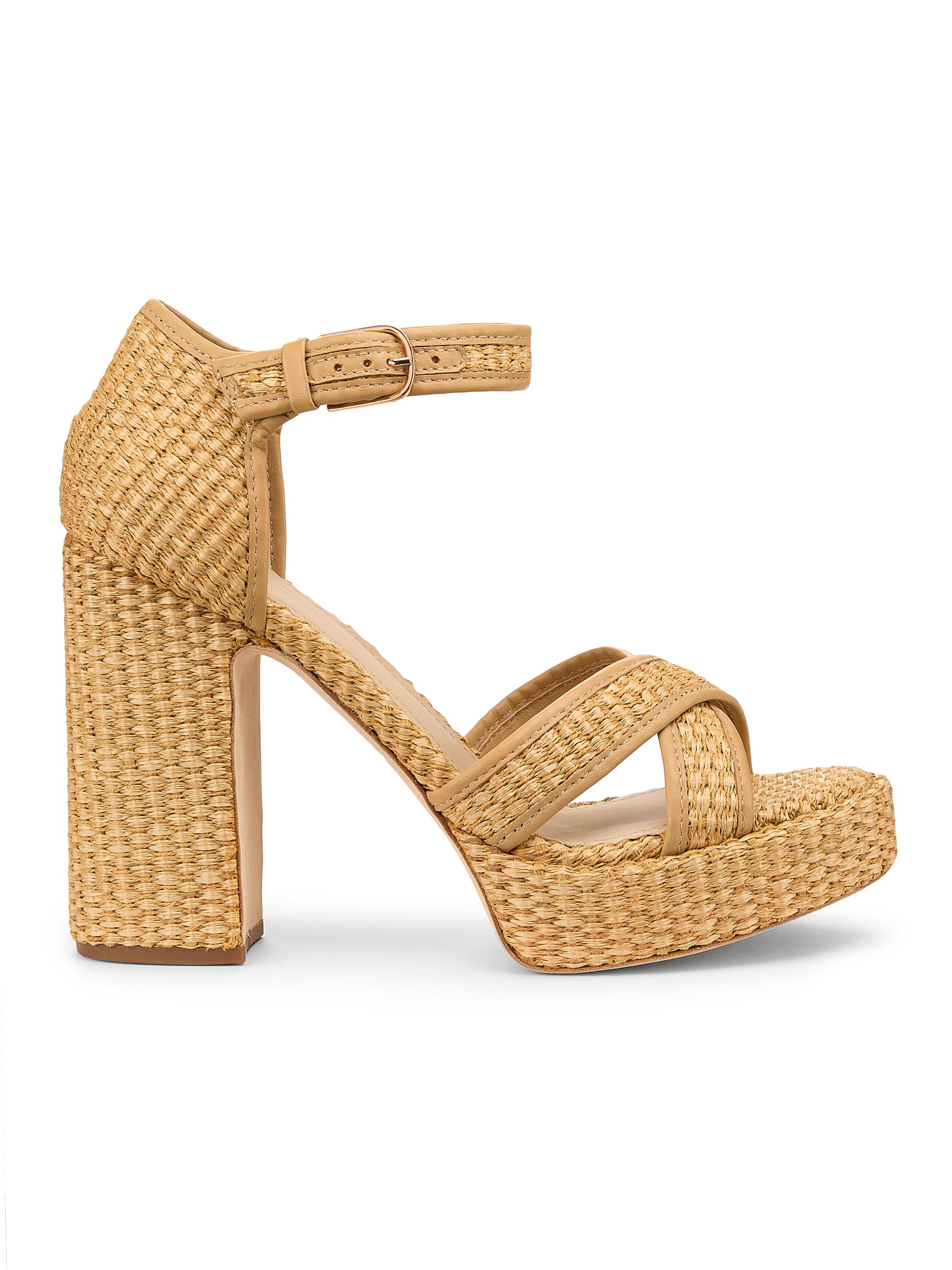 115MM Raffia Platform Sandals