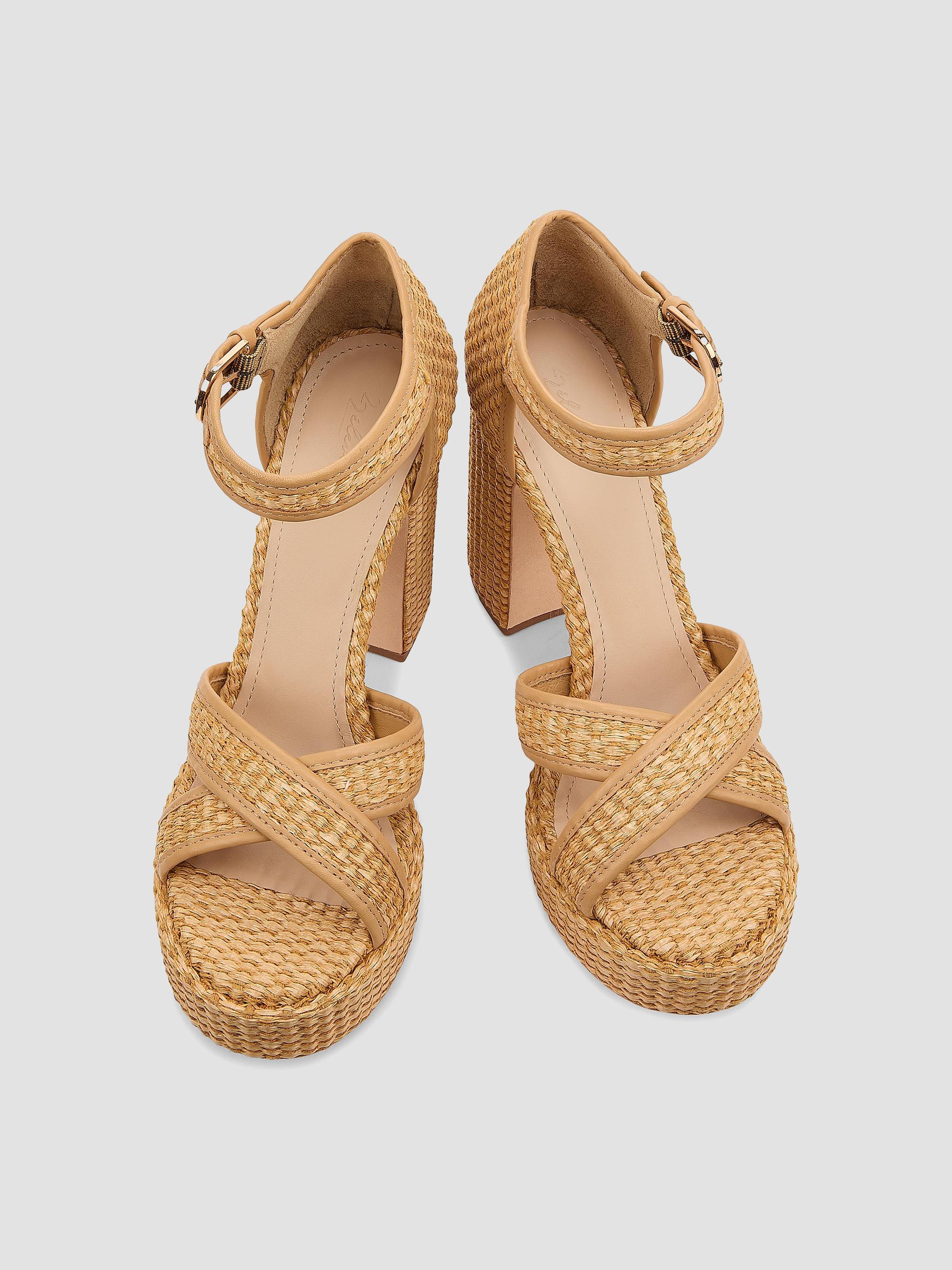 22élevé 115MM Raffia Platform Sandals | Saks Fifth Avenue