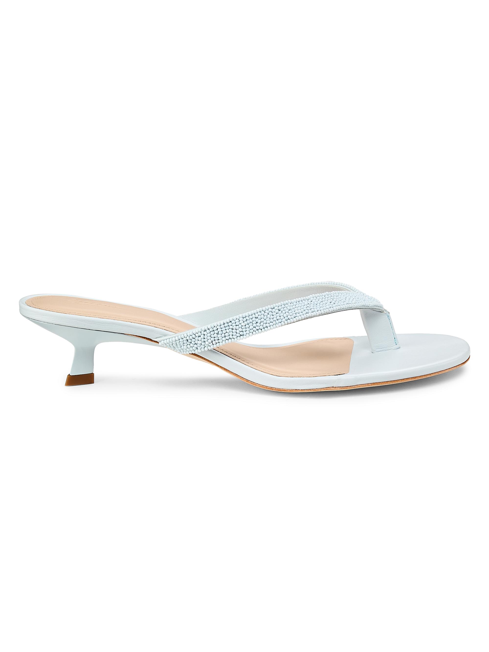 22élevé Women's 40MM Beaded Leather Thong Sandals - Ice Melt | Thumbnail 7