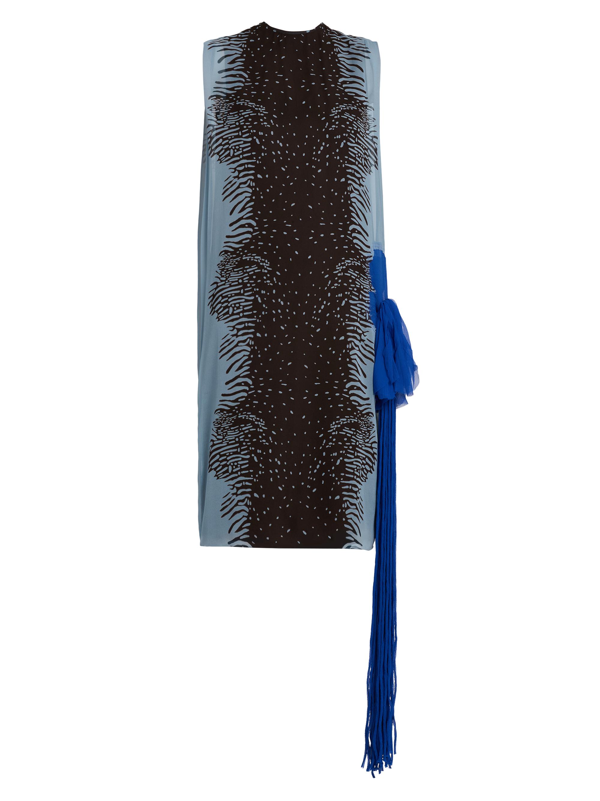 FERRAGAMO Women's Cuttlefish-Print Silk Knee-Length Sheath Dress - Washed Denim Expresso