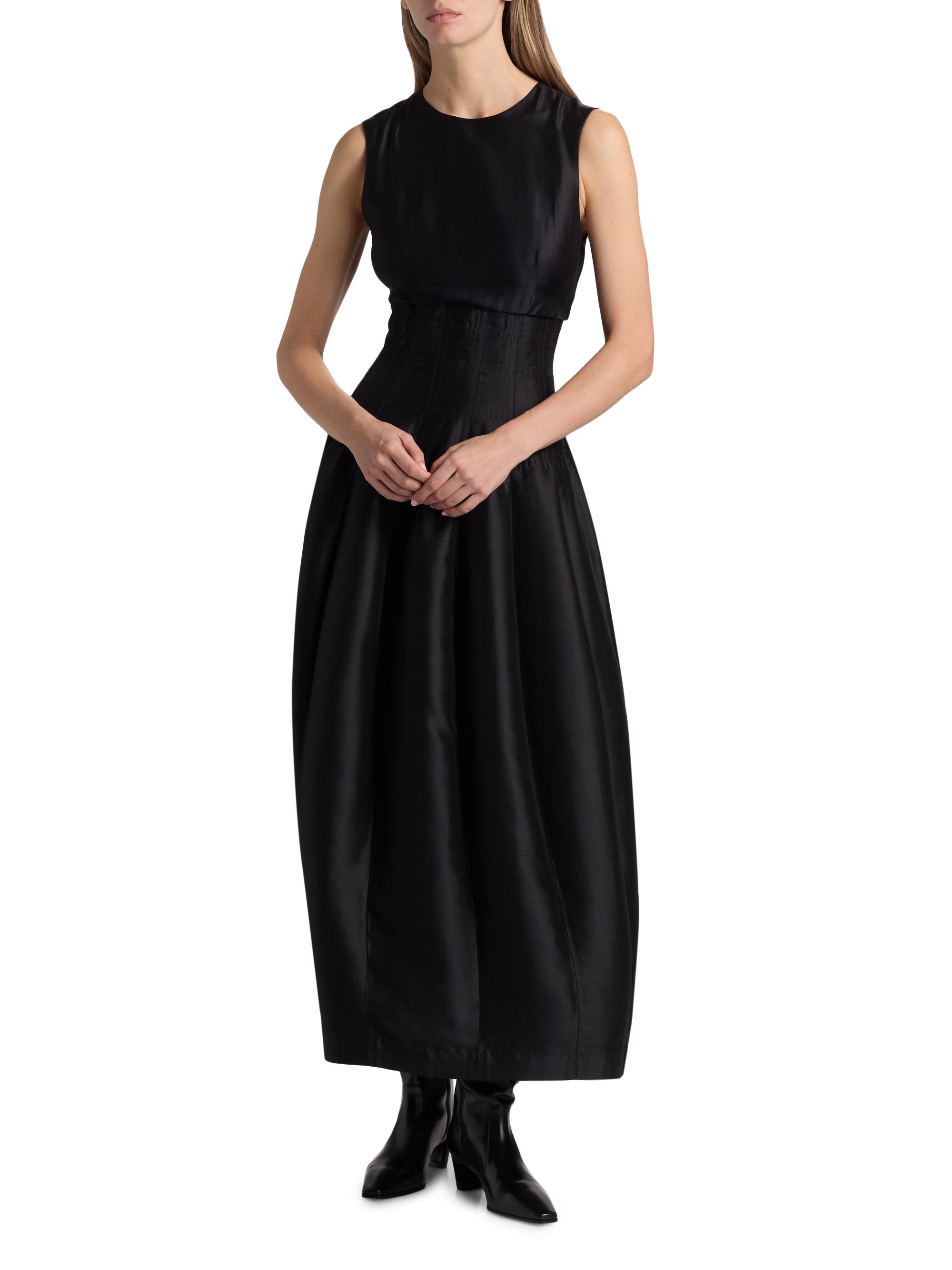 sleeves pink bridesmaid dresses Jour Maxi Dress - Rouge Shantung