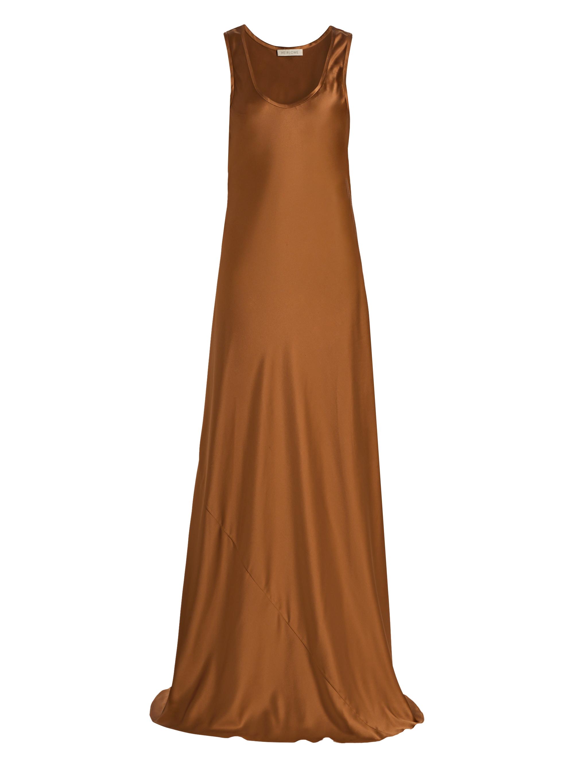 Heirlome Women's Margot Satin Scoopneck Maxi Dress - Burnt Sienna