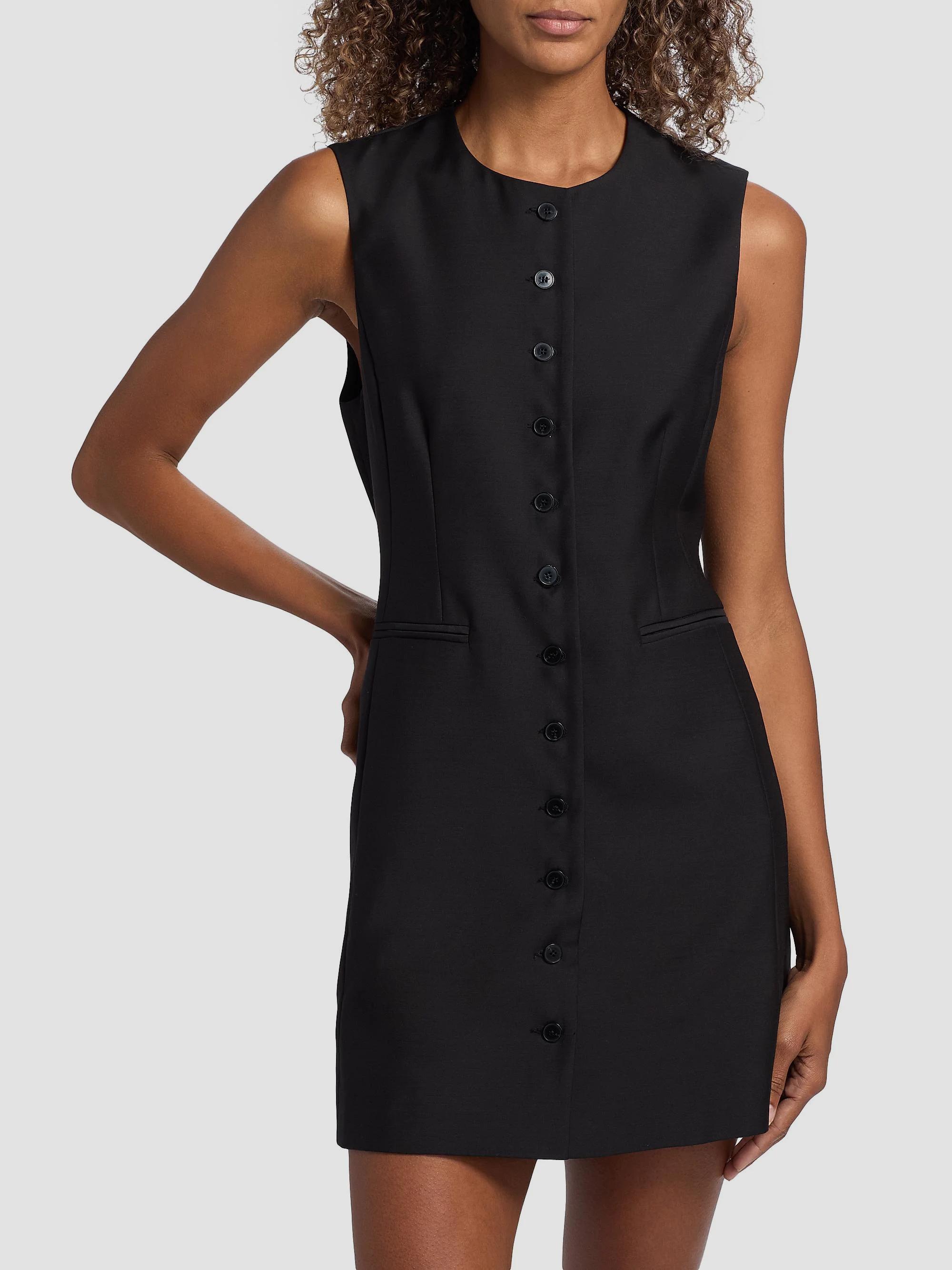 Heirlome Danielle Wool-Blend Button-Front Minidress | Saks Fifth Avenue